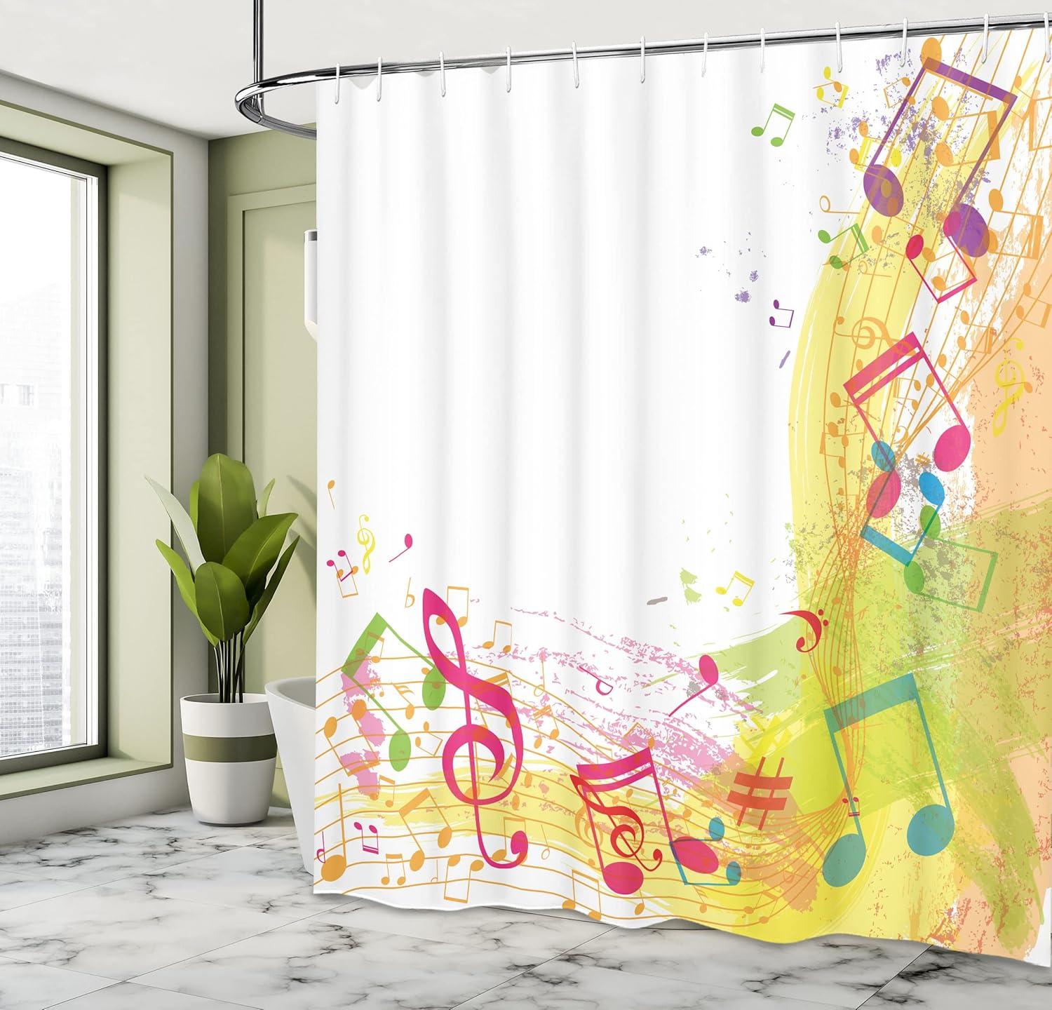 imageAmbesonne Sports Shower Curtain Cartoon Soccer Balls Showing Various Expressions Bored Laughing Happy Smiley Cloth Fabric Bathroom Decor Set with Hooks 69 W x 75 L White BlackPale Yellow
