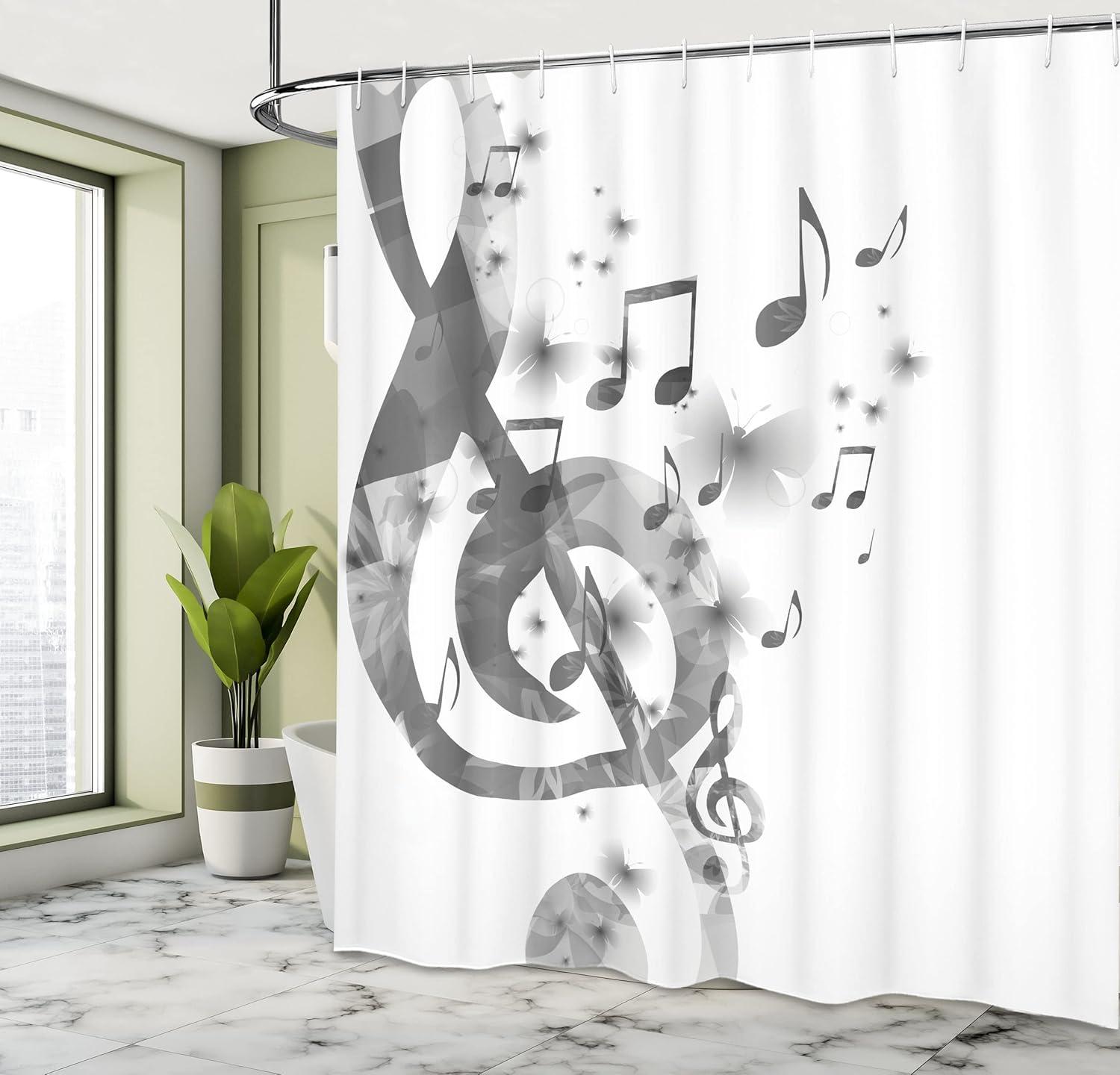 imageAmbesonne Sports Shower Curtain Cartoon Soccer Balls Showing Various Expressions Bored Laughing Happy Smiley Cloth Fabric Bathroom Decor Set with Hooks 69 W x 75 L White BlackWhite Grey