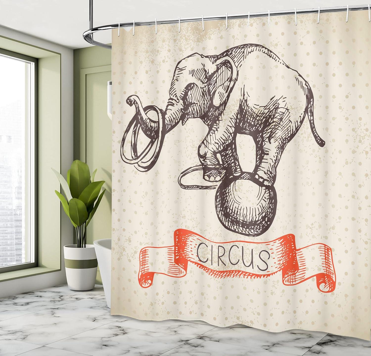 imageAmbesonne Sports Shower Curtain Cartoon Soccer Balls Showing Various Expressions Bored Laughing Happy Smiley Cloth Fabric Bathroom Decor Set with Hooks 69 W x 75 L White BlackEcru Red