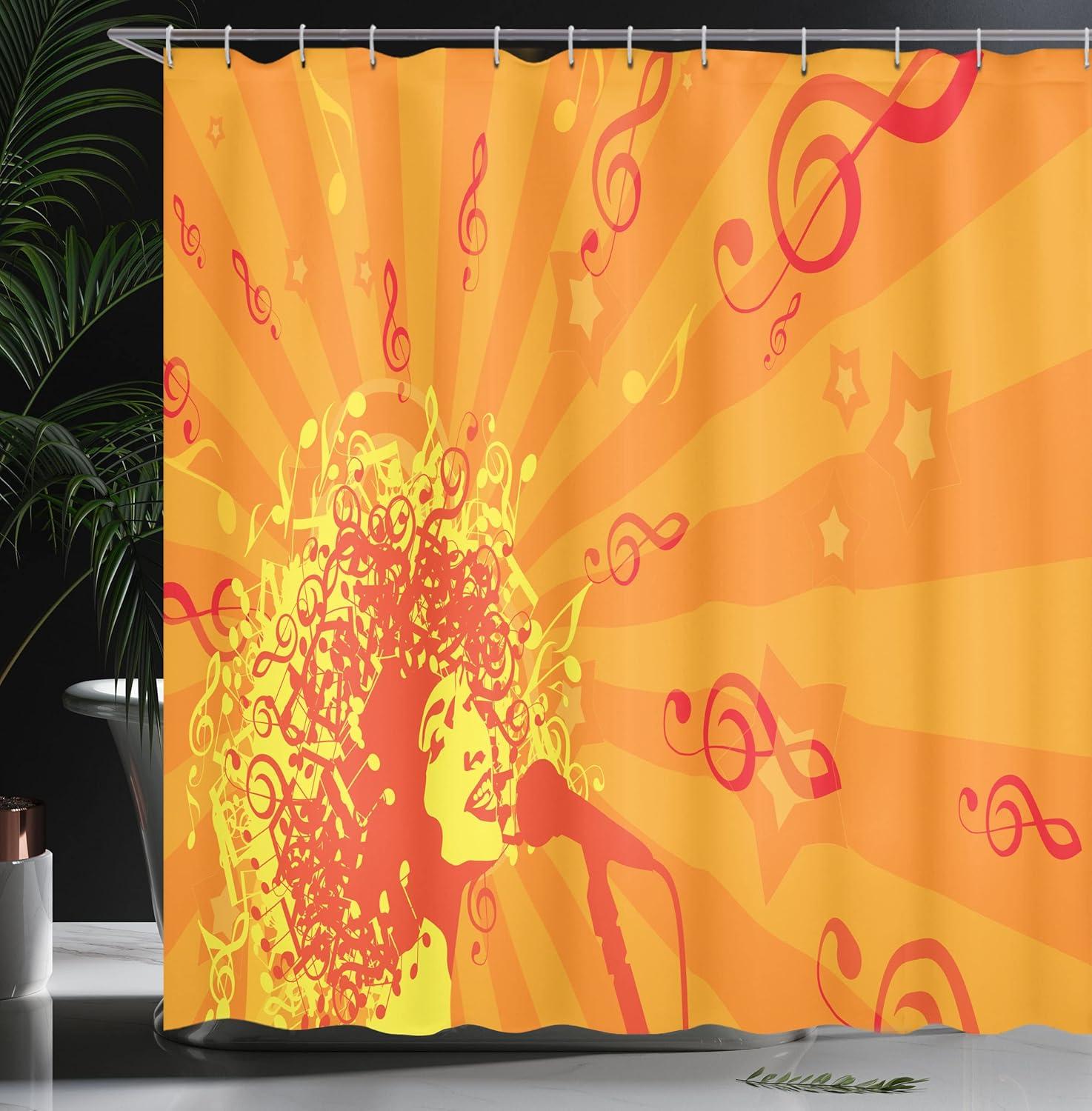 imageAmbesonne Sports Shower Curtain Cartoon Soccer Balls Showing Various Expressions Bored Laughing Happy Smiley Cloth Fabric Bathroom Decor Set with Hooks 69 W x 75 L White BlackOrange Yellow