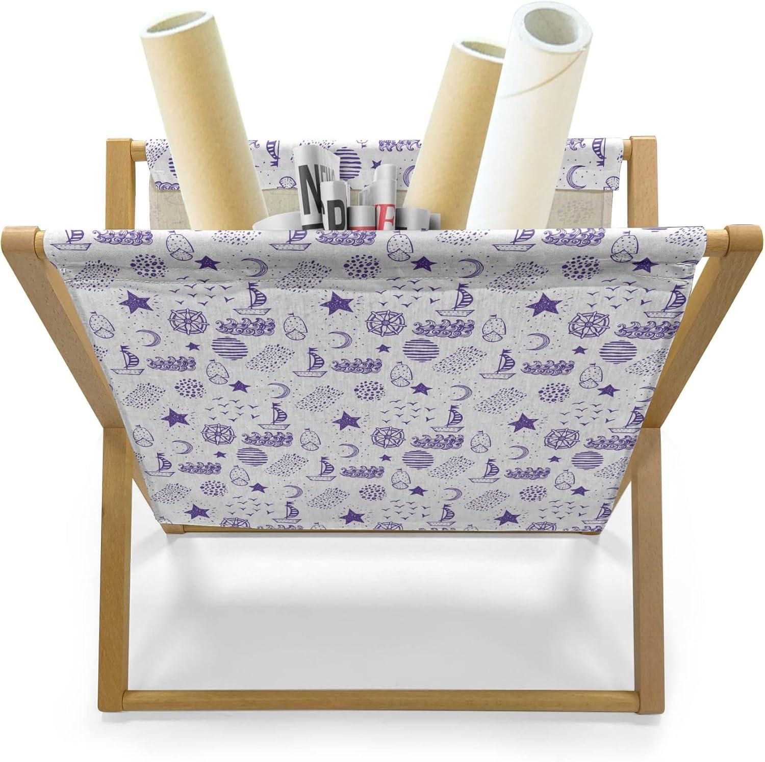 imageAmbesonne Spring Magazine and Book Holder Blossoms Forms Heart Shapes Valentines Day Orderly Repeated Illustration Floor Rack Decor for Interior of Home amp Office 22 x 19 White Pale FuchsiaPurple