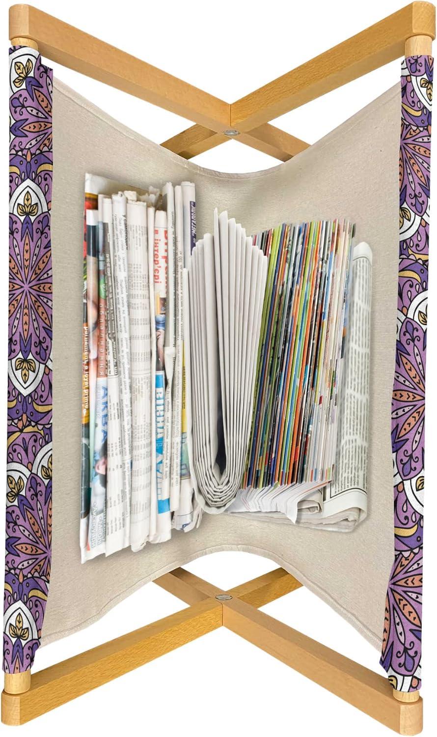 imageAmbesonne Spring Magazine and Book Holder Blossoms Forms Heart Shapes Valentines Day Orderly Repeated Illustration Floor Rack Decor for Interior of Home amp Office 22 x 19 White Pale FuchsiaPale Purple Quartz White