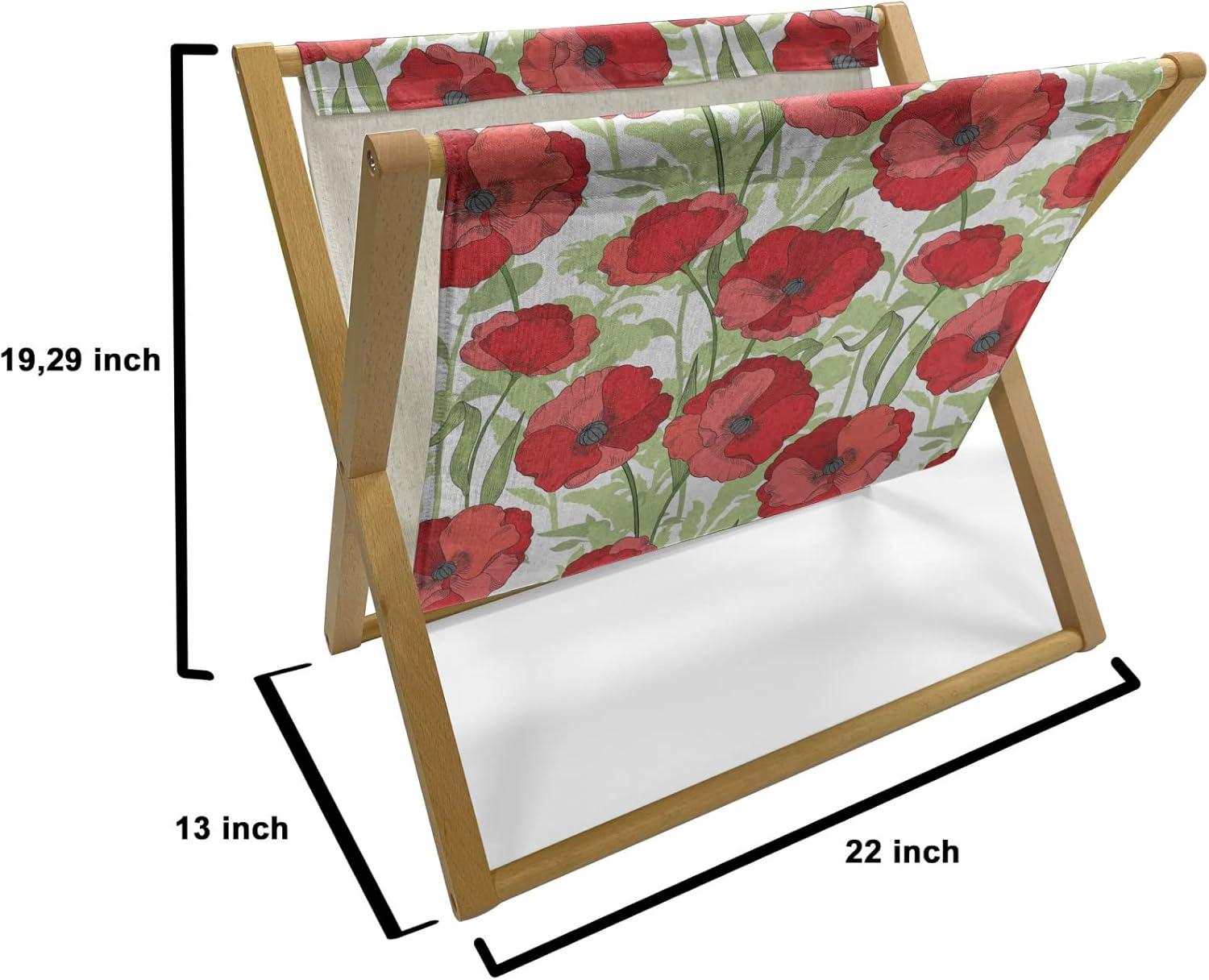 imageAmbesonne Spring Magazine and Book Holder Blossoms Forms Heart Shapes Valentines Day Orderly Repeated Illustration Floor Rack Decor for Interior of Home amp Office 22 x 19 White Pale FuchsiaWhite Dark Coral and Green