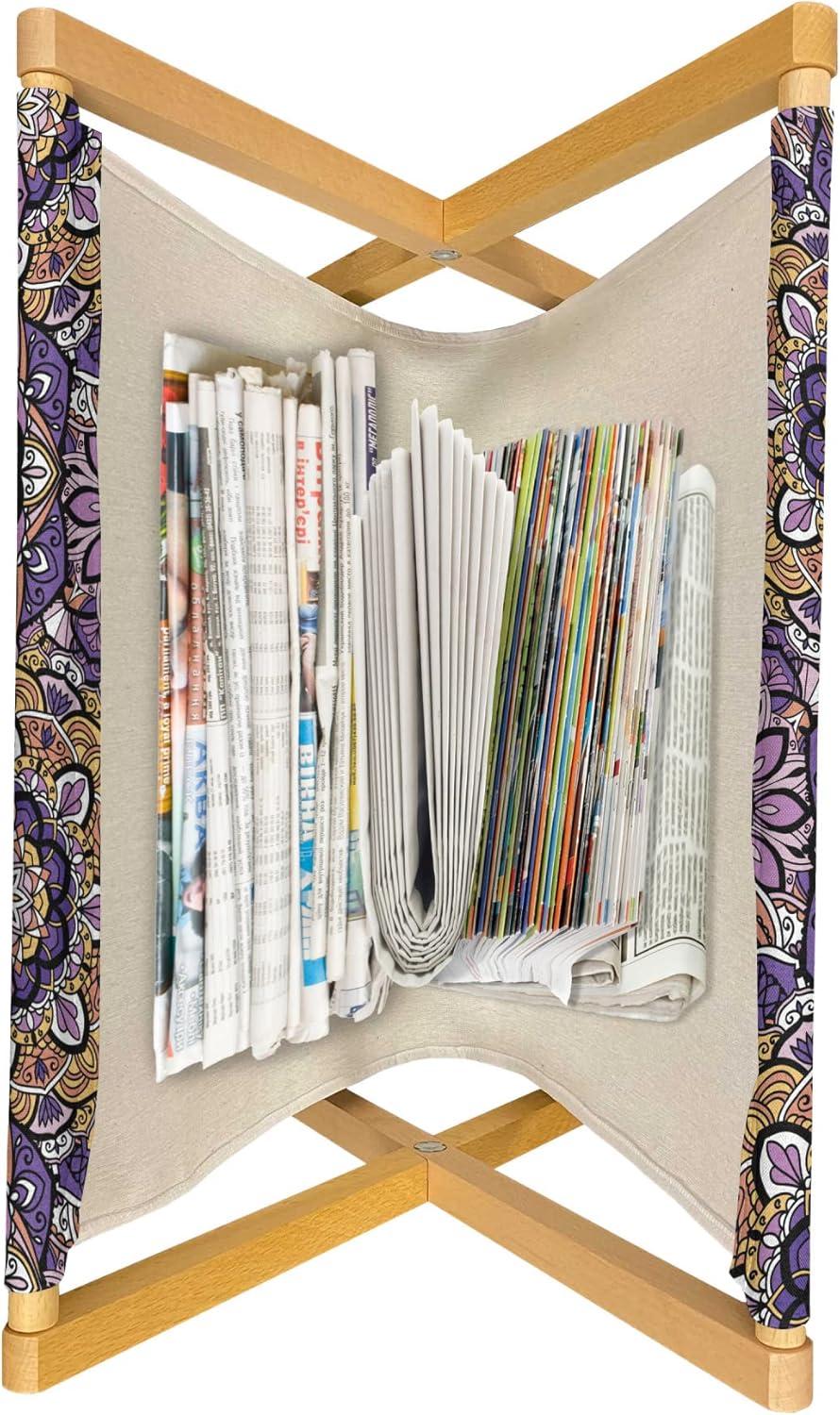 imageAmbesonne Spring Magazine and Book Holder Blossoms Forms Heart Shapes Valentines Day Orderly Repeated Illustration Floor Rack Decor for Interior of Home amp Office 22 x 19 White Pale FuchsiaPurple Sand Brown and White