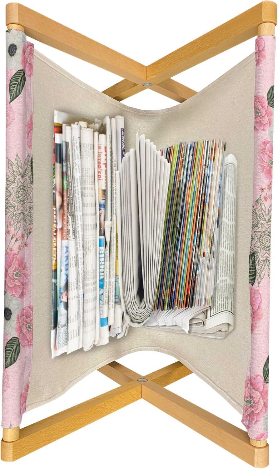 imageAmbesonne Spring Magazine and Book Holder Blossoms Forms Heart Shapes Valentines Day Orderly Repeated Illustration Floor Rack Decor for Interior of Home amp Office 22 x 19 White Pale FuchsiaPale Pink Peacock Green