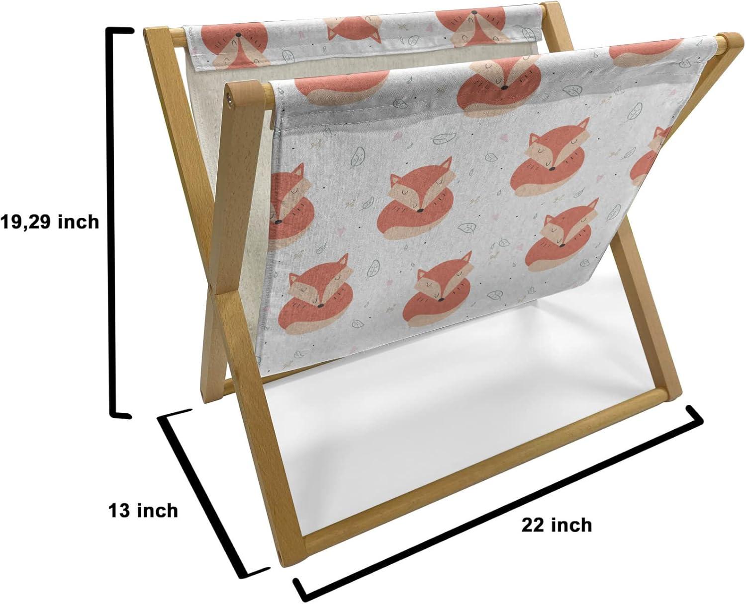 imageAmbesonne Tea Party Magazine and Book Holder Ornate Teacup and Pot with Romantic Roses Birds Valentines Day Themed Image Floor Rack Decor for Interior of Home amp Office 22 x 19 Pale Pink DustCoral Beige