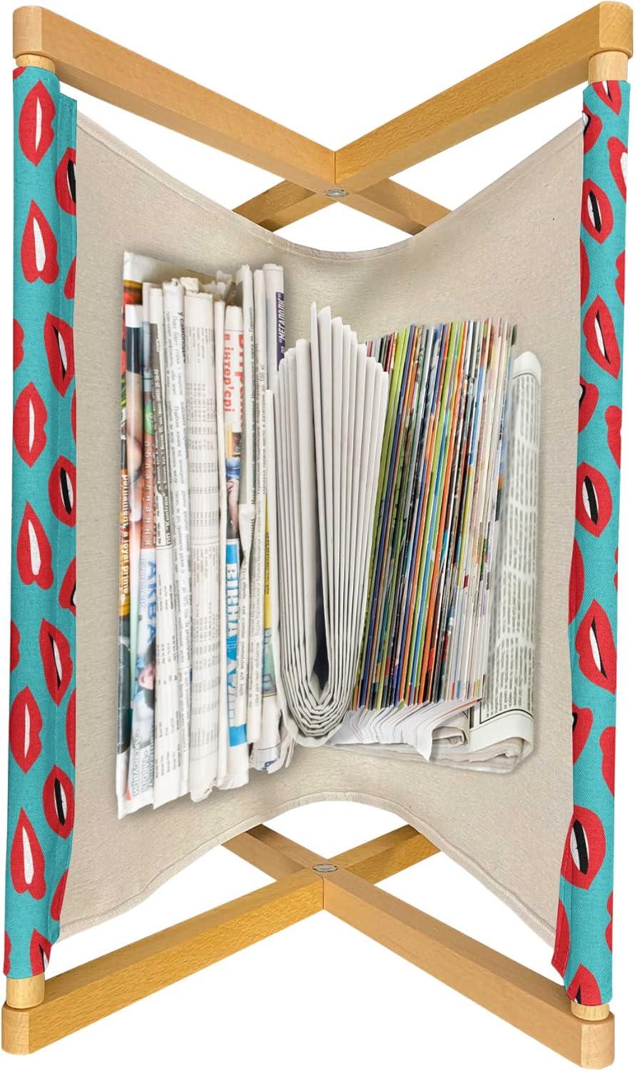 imageAmbesonne Teal Magazine and Book Holder Kittens Pink Hearts Animal Design with Valentines Inspirations Floor Rack Decor for Interior of Home amp Office 22 x 19 Teal Pink Dark BlueTeal Red White