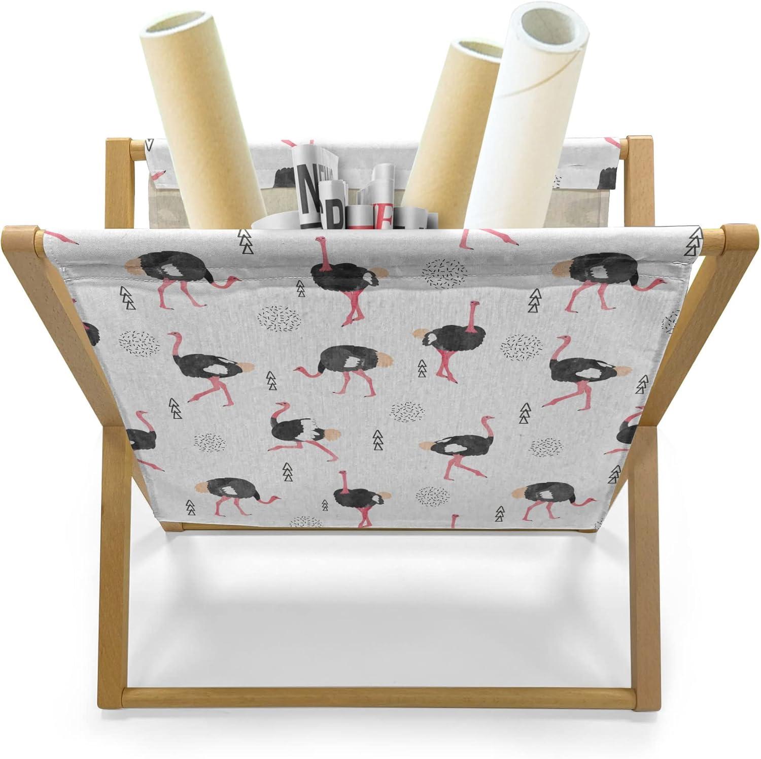 imageAmbesonne Valentines Day Magazine and Book Holder Abstract Geometrical Graphic Rhombus Shaped Dots Little Heart Motifs Floor Rack Decor for Interior of Home amp Office 22 x 19 Dark Magenta PinkPastel Pink Dark Grey