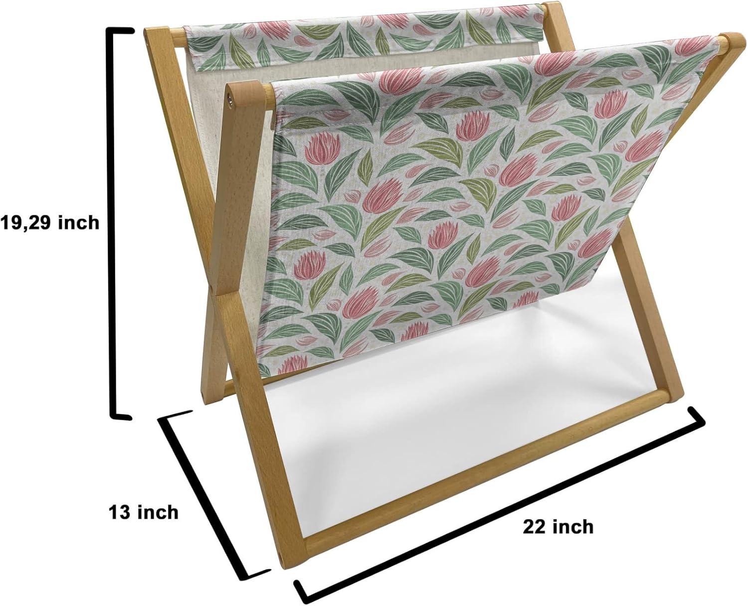 imageAmbesonne Valentines Day Magazine and Book Holder Continuous Pattern of Mini Hearts Romantic Tree Abstract Design Floor Rack Decor for Interior of Home amp Office 22 x 19 Pink and Pastel PinkRuby and Reseda Green