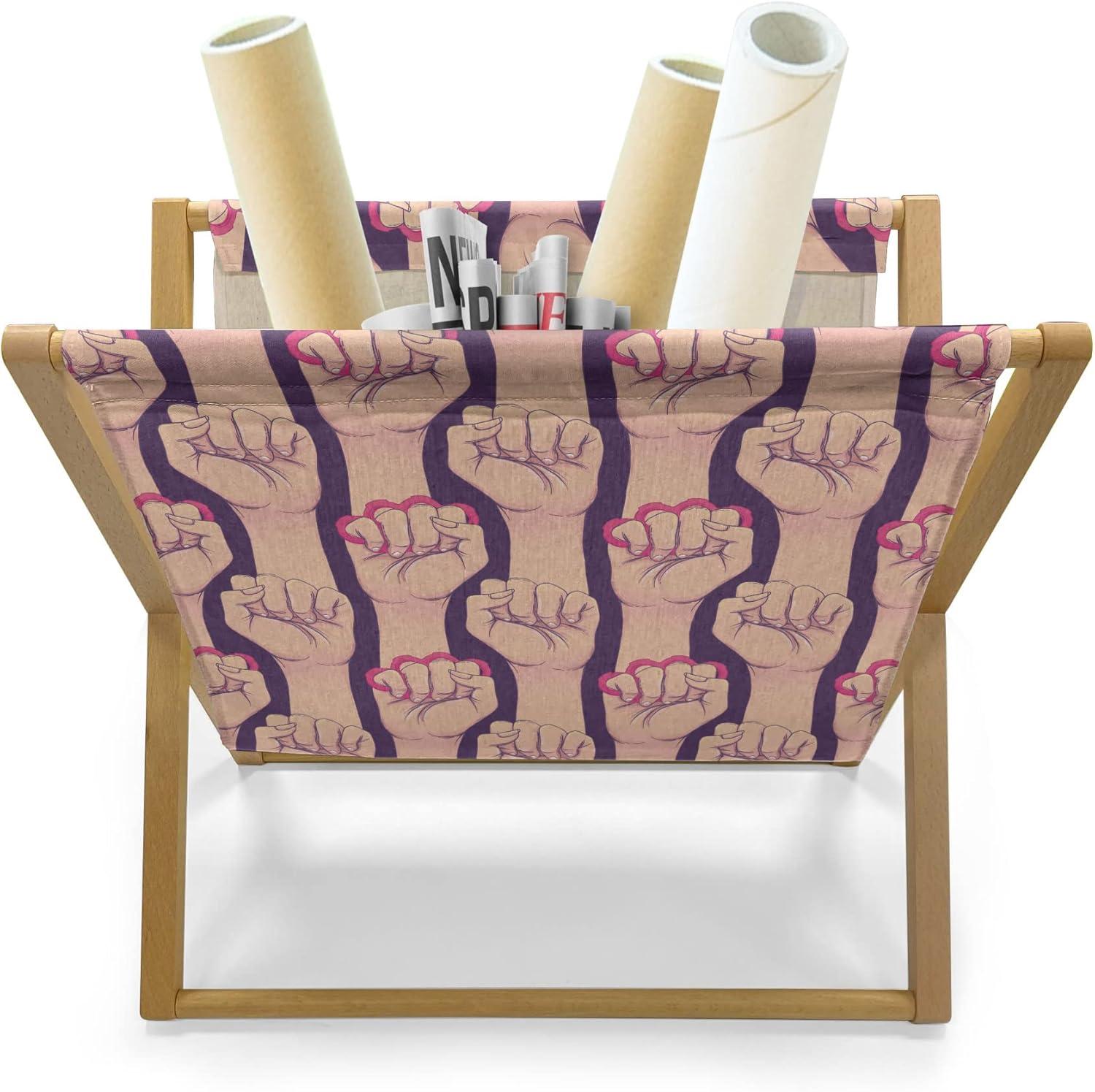 imageAmbesonne Valentines Day Magazine and Book Holder Love Theme Striped Hearts February Fourteen Romantic Art Floor Rack Decor for Interior of Home amp Office 22 x 19 Quartz LilacPeach Dark Pink
