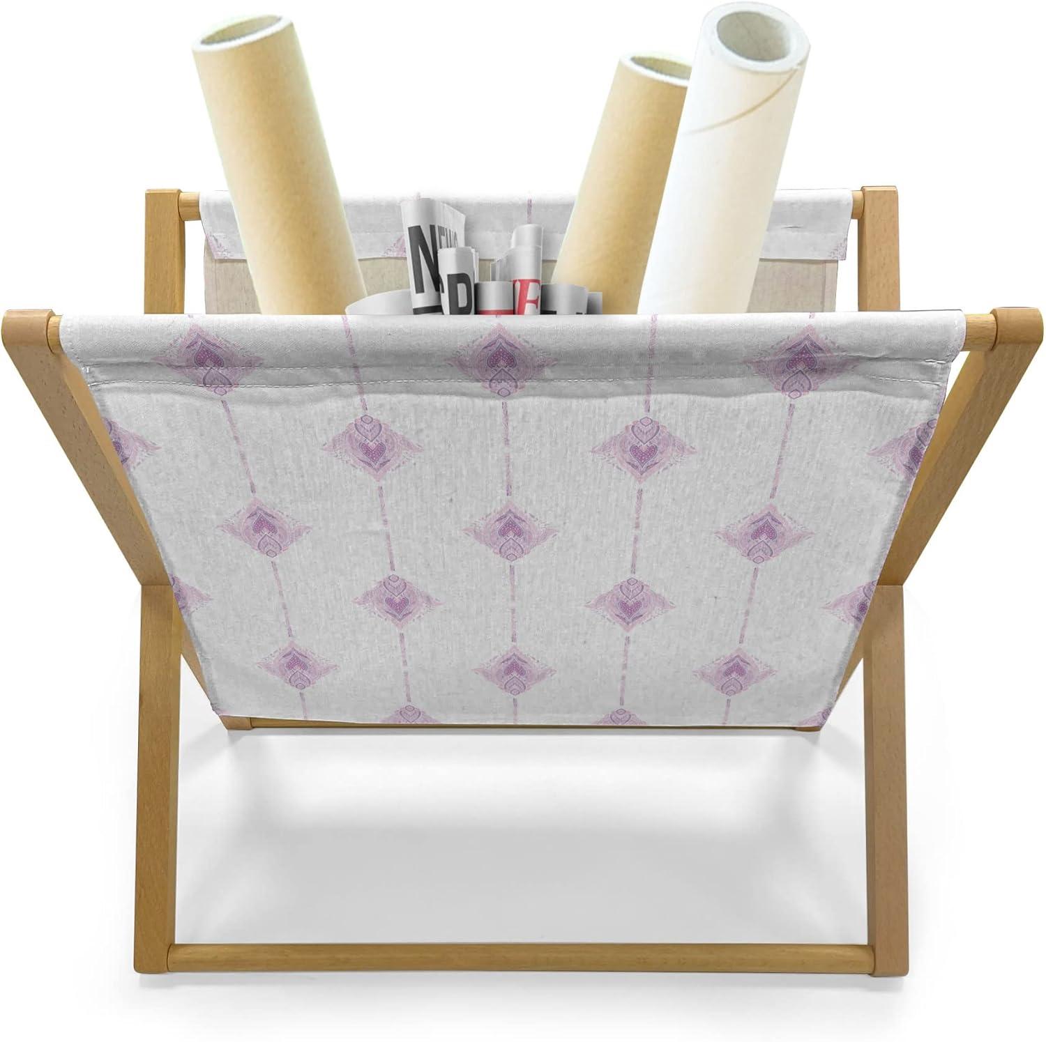 imageAmbesonne Valentines Day Magazine and Book Holder Romantic Love Theme of Vibrant Hearts in Circle Forms Floor Rack Decor for Interior of Home amp Office 22 x 19 Vermilion PinkPale Purple Pale Mauve