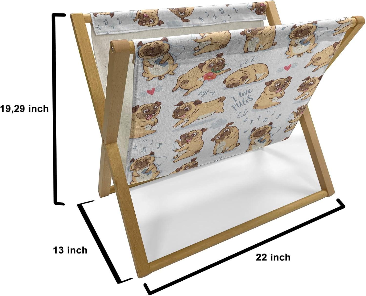 imageAmbesonne Valentines Day Magazine and Book Holder Romantic Pandas Hearts Doodle Love Theme Art Pattern Floor Rack Decor for Interior of Home amp Office 22 x 19 Charcoal Grey Pink and WhitePastel Brown Blue Grey