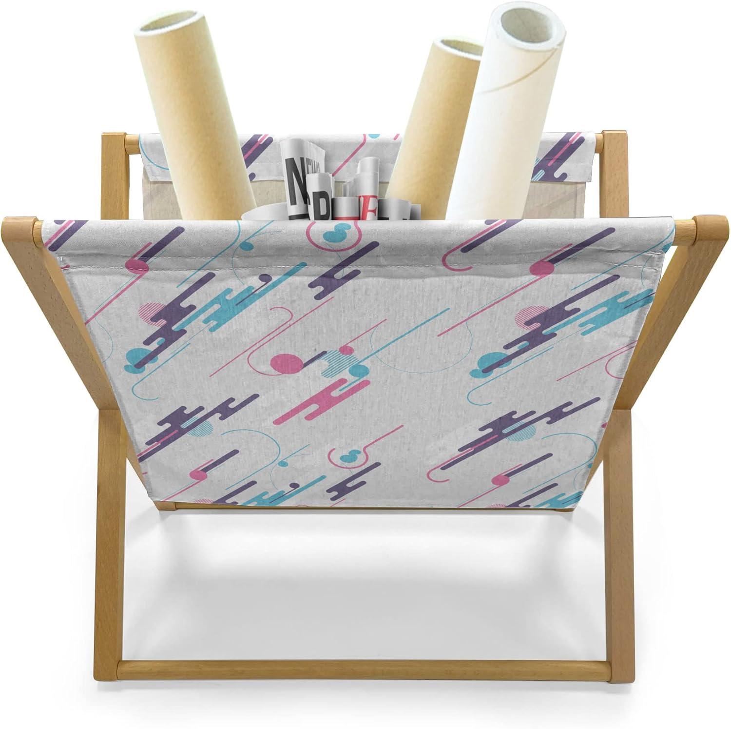 imageAmbesonne Valentines Magazine and Book Holder Doodle Style Abstract Heart Shapes with Love and Affection Theme Floor Rack Decor for Interior of Home amp Office 22 x 19 Beige Dark Coral WhitePale Blue Plum Pink