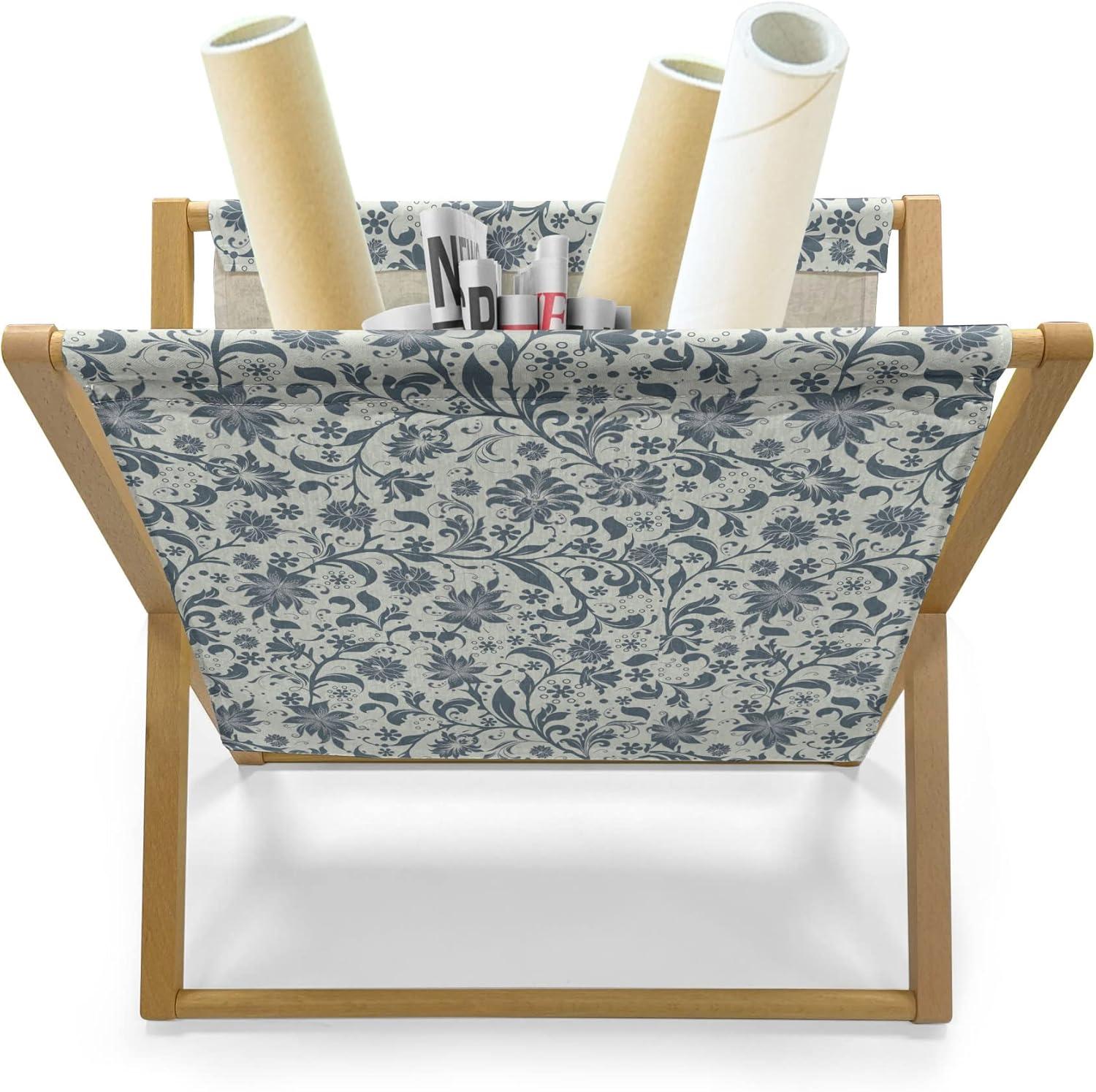 imageAmbesonne Valentines Magazine and Book Holder Doodle Style Abstract Heart Shapes with Love and Affection Theme Floor Rack Decor for Interior of Home amp Office 22 x 19 Beige Dark Coral WhiteBeige Slate Blue
