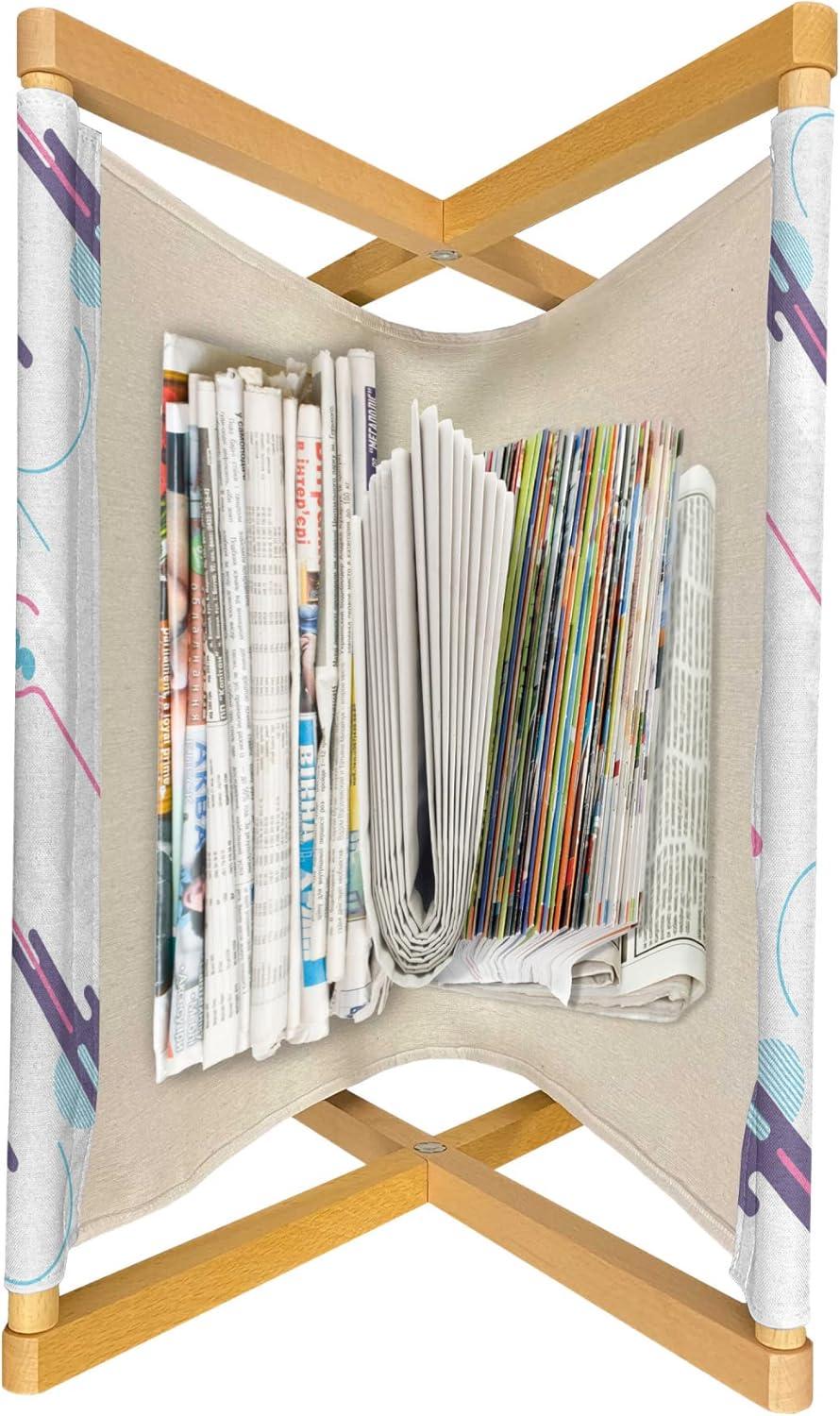 imageAmbesonne Valentines Magazine and Book Holder Doodle Style Abstract Heart Shapes with Love and Affection Theme Floor Rack Decor for Interior of Home amp Office 22 x 19 Beige Dark Coral WhitePale Blue Plum Pink