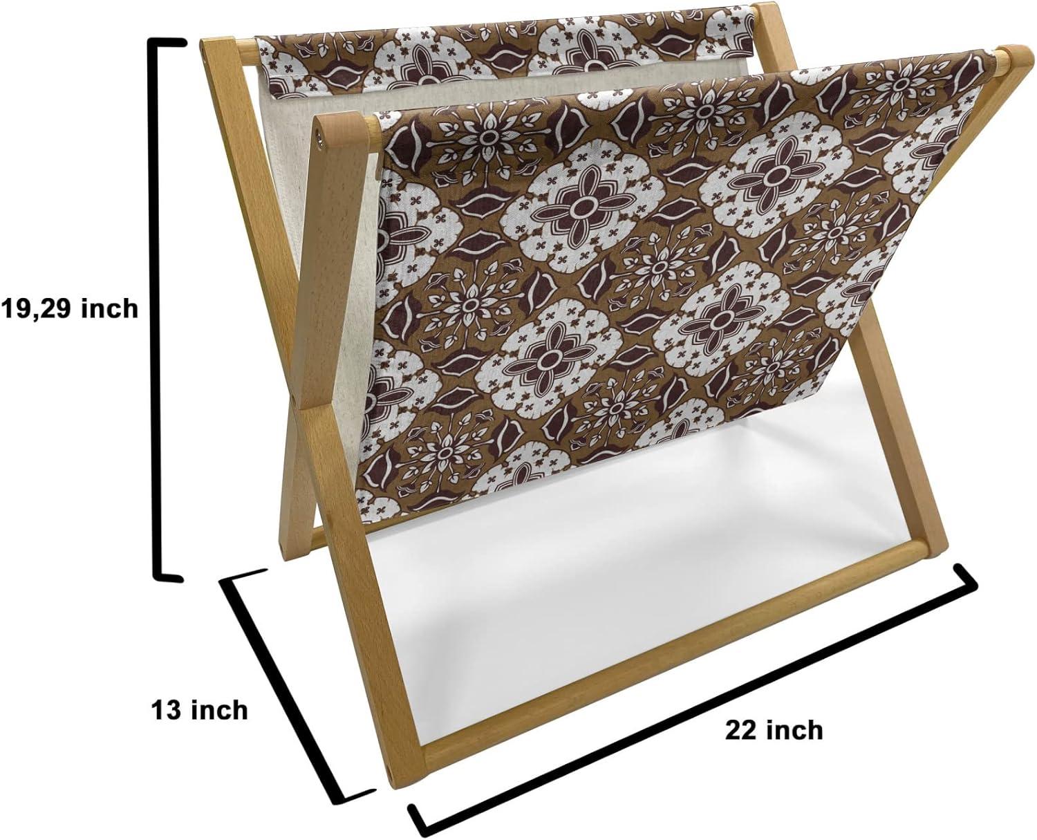 imageAmbesonne Valentines Magazine and Book Holder Doodle Style Abstract Heart Shapes with Love and Affection Theme Floor Rack Decor for Interior of Home amp Office 22 x 19 Beige Dark Coral WhiteDark Brown White Brown