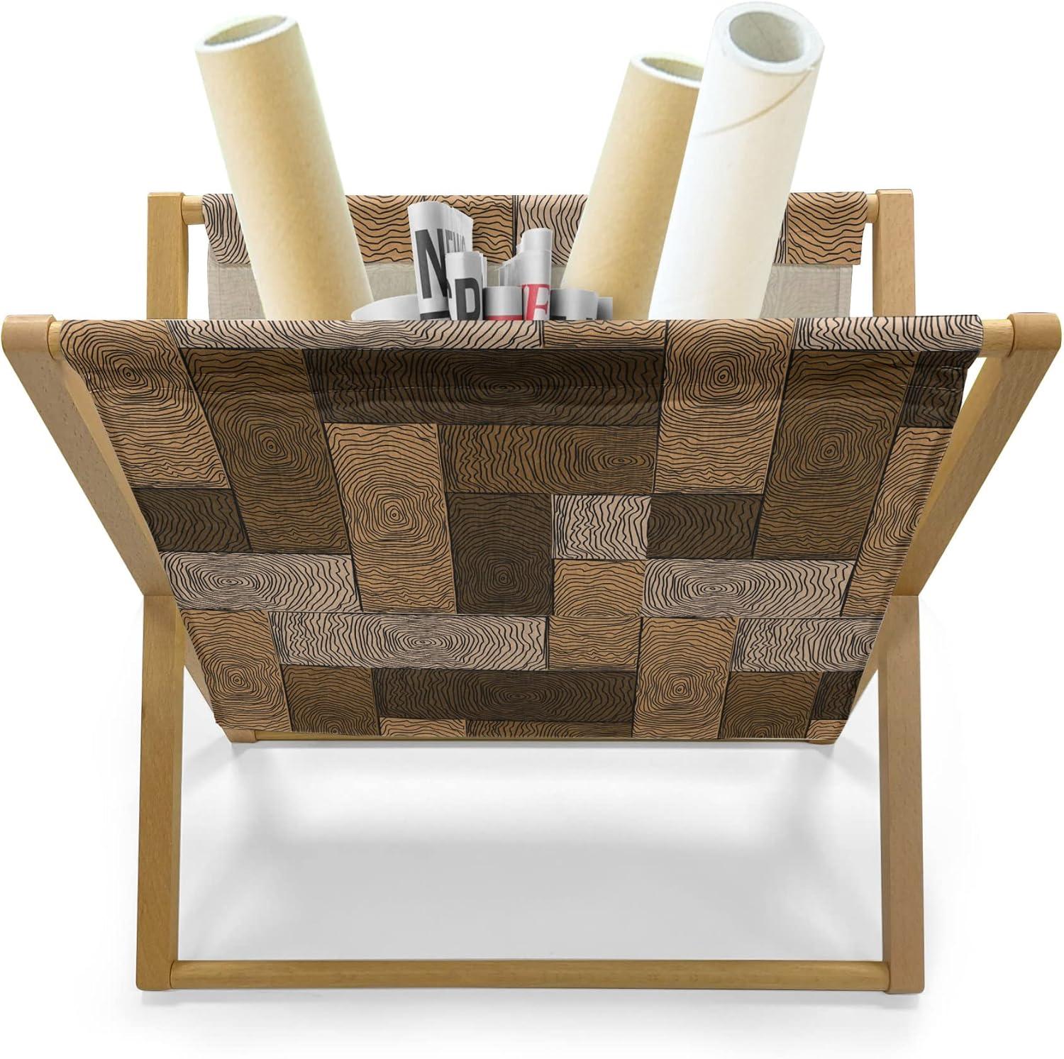 imageAmbesonne Valentines Magazine and Book Holder Doodle Style Abstract Heart Shapes with Love and Affection Theme Floor Rack Decor for Interior of Home amp Office 22 x 19 Beige Dark Coral WhiteBeige Pale Brown