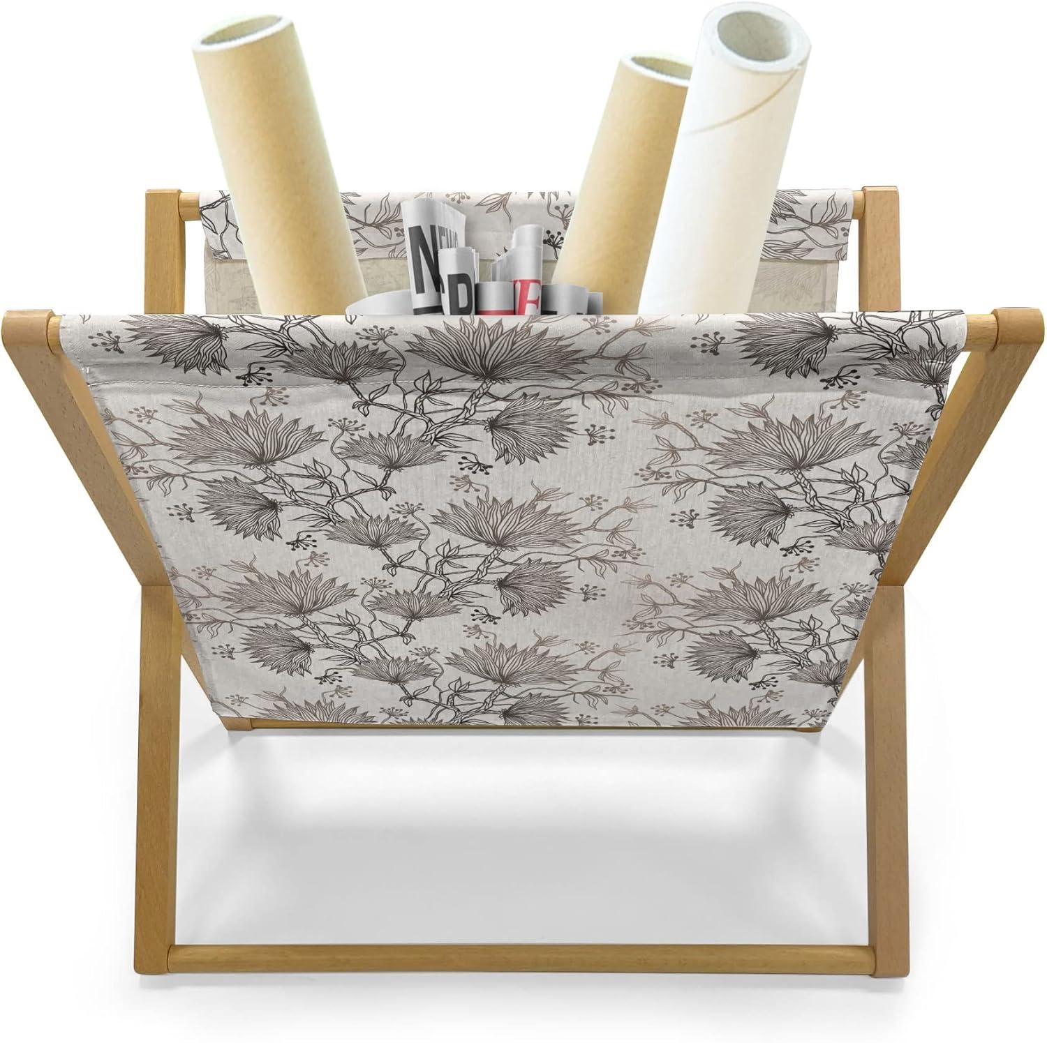 imageAmbesonne Valentines Magazine and Book Holder Doodle Style Abstract Heart Shapes with Love and Affection Theme Floor Rack Decor for Interior of Home amp Office 22 x 19 Beige Dark Coral WhiteEggshell Taupe