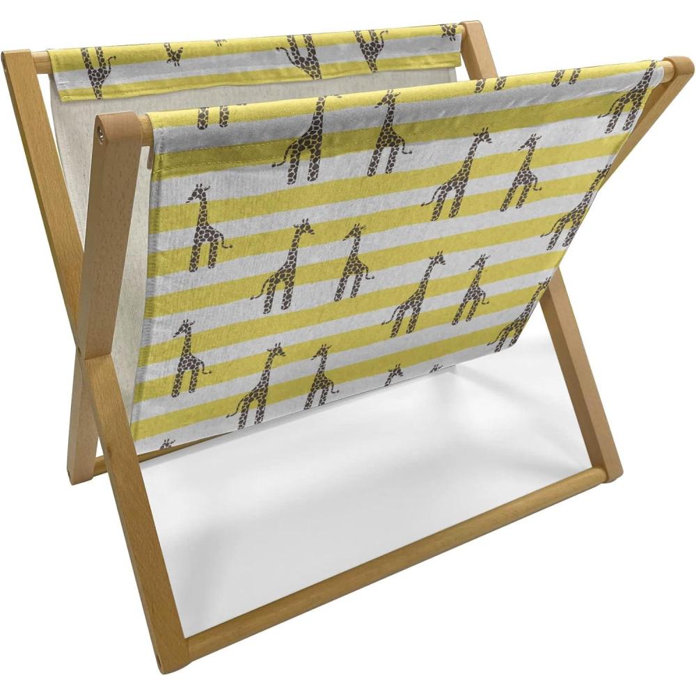 imageAmbesonne Heart Magazine and Book Holder Repetitive Romantic Plaid Motif Hearts Valentines Floor Rack Decor for Interior of Home amp Office 22 x 19 Champagne MulticolorYellow Green White