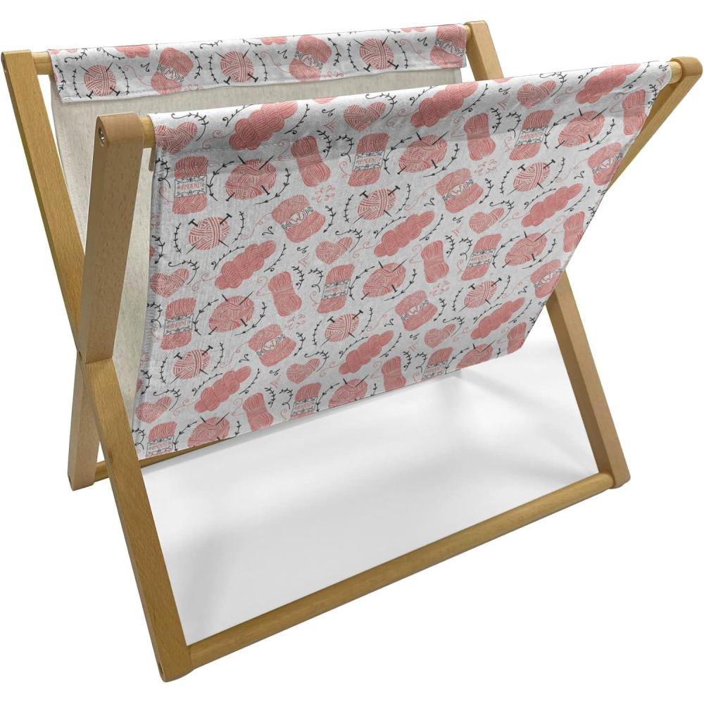 imageAmbesonne Hearts Magazine and Book Holder Shapes Out of Circles Dots Romantic Theme Valentines Day Feels Couple Love Floor Rack Decor for Interior of Home amp Office 22 x 19 Blush Pastel PinkCharcoal Grey and Coral