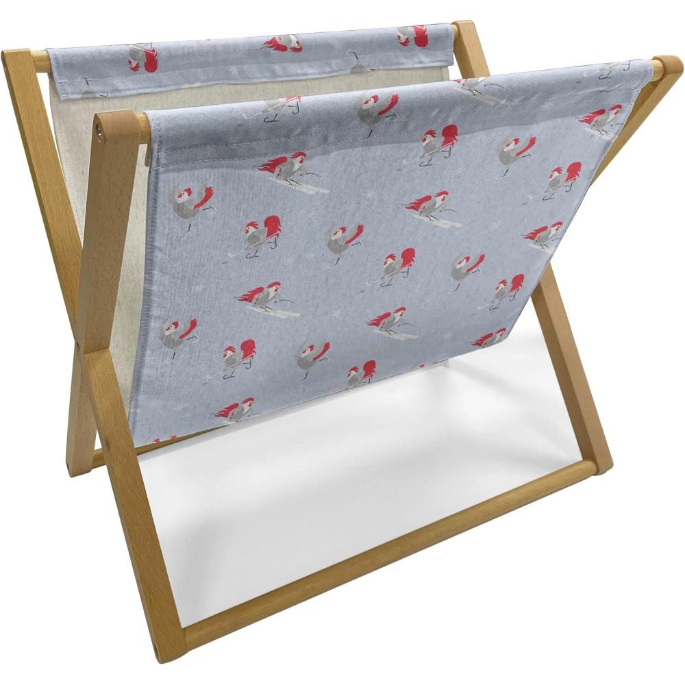 imageAmbesonne Neutral Magazine and Book Holder Valentines Day Theme Hand Drawn Hearts Diagonal Stripes Romantic Love Pattern Floor Rack Decor for Interior of Home amp Office 22 x 19 Pearl and WhitePale Ceil Blue and Multicolor