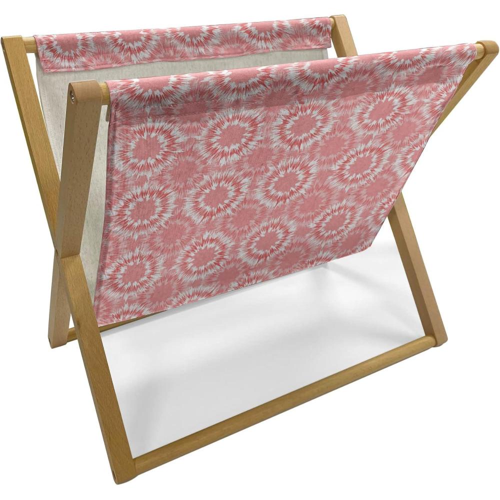 imageAmbesonne Neutral Magazine and Book Holder Valentines Day Theme Hand Drawn Hearts Diagonal Stripes Romantic Love Pattern Floor Rack Decor for Interior of Home amp Office 22 x 19 Pearl and WhitePastel Pink Vermilion