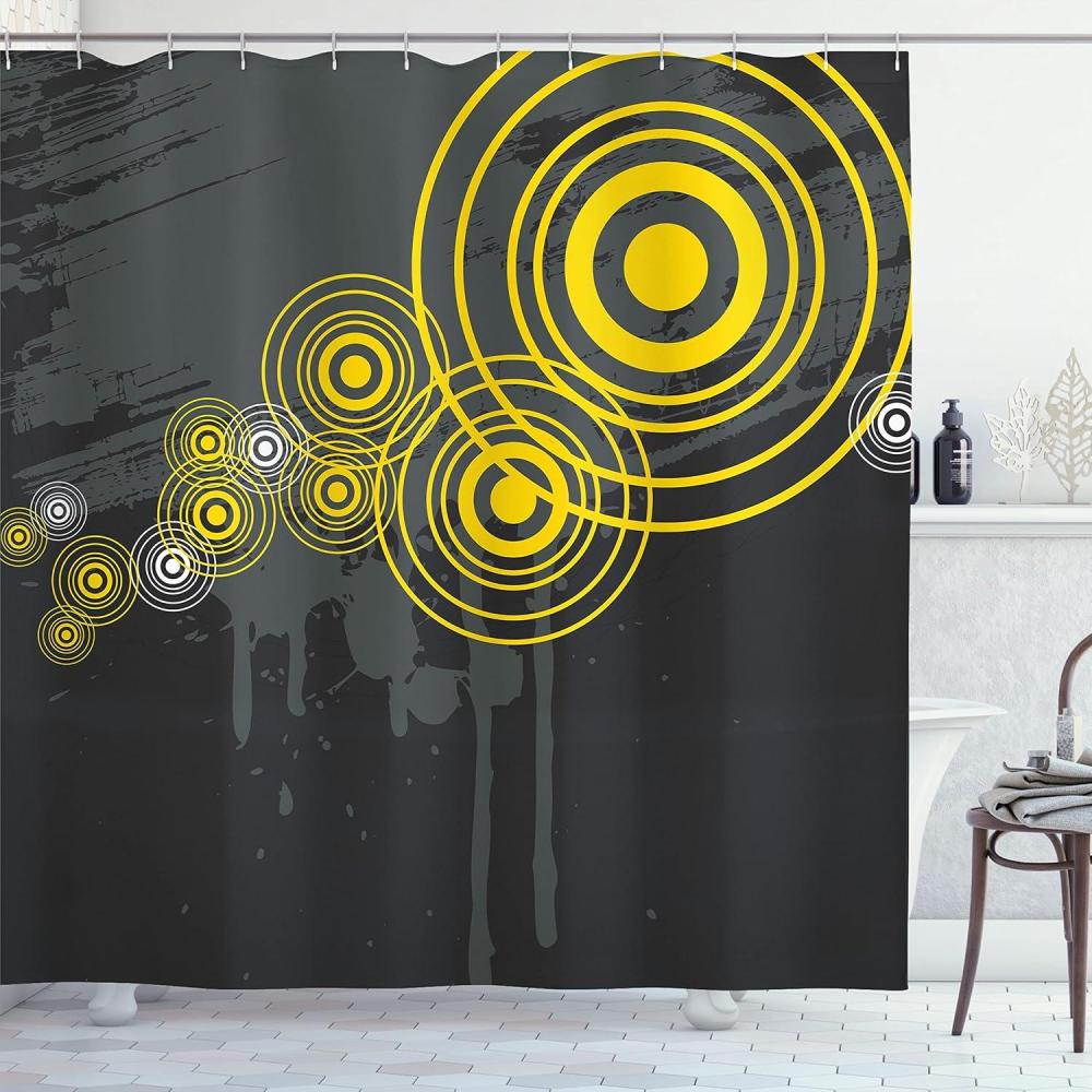 imageAmbesonne Owls Shower Curtain Cartoon Owl and a Butterfly on Floral Background Hello Message Illustration Cloth Fabric Bathroom Decor Set with Hooks 69 W x 70 L Rose Cadet Blue BrownCharcoal Grey and Black