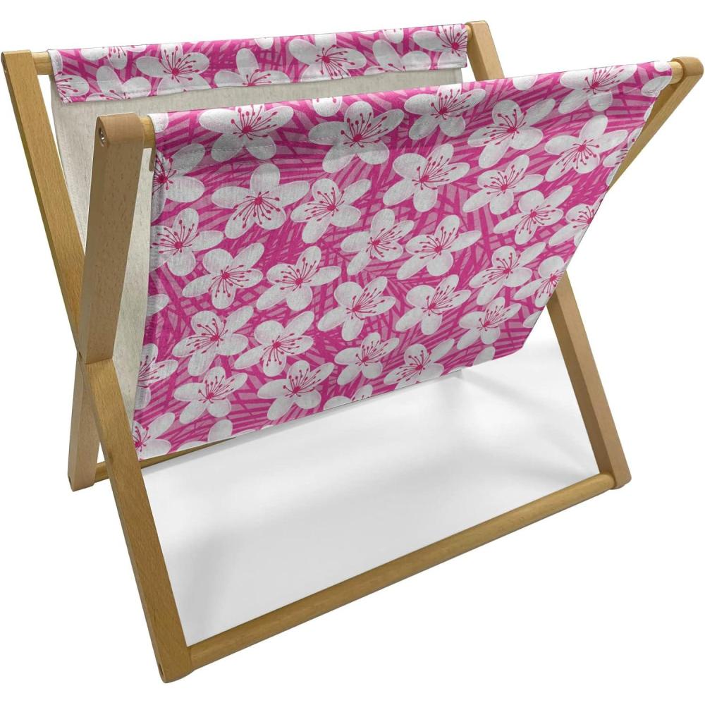 imageAmbesonne Pets Magazine and Book Holder Cats with Hearts Valentines Day Theme Lovers Kitten Meow Doodle Floor Rack Decor for Interior of Home amp Office 22 x 19 Black Magenta and BlueMagenta and White