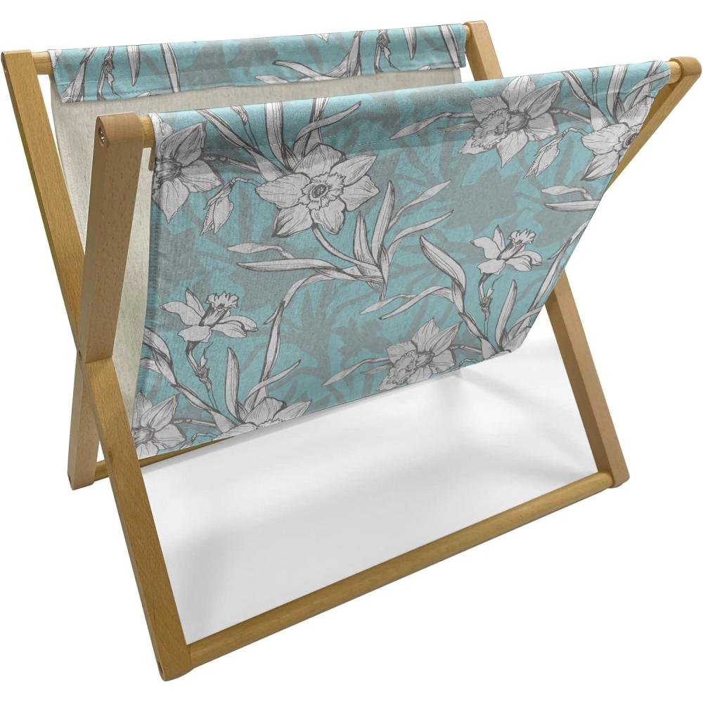 imageAmbesonne Romantic Magazine and Book Holder Geometric Horizontal Oval Rows Drawn Along Little Hearts Valentines Floor Rack Decor for Interior of Home amp Office 22 x 19 Almond Green and WhiteTurquoise and White