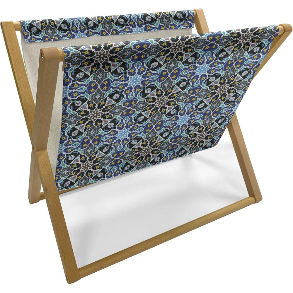 imageAmbesonne Romantic Magazine and Book Holder Heart Pattern Lovers Valentines Day Honeymoon Girls Doodle Design Floor Rack Decor for Interior of Home amp Office 22 x 19 Orange WhiteRoyal Blue