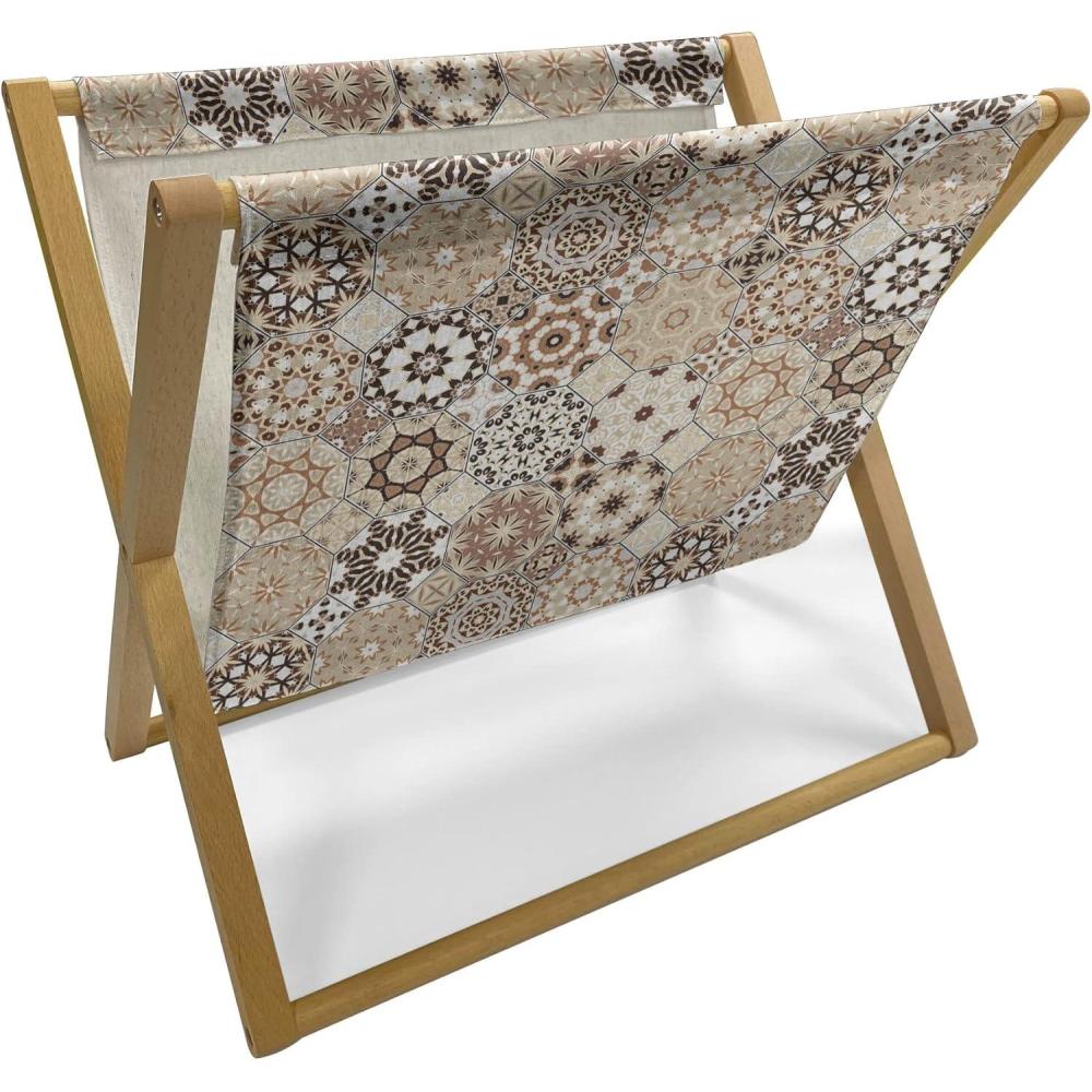 imageAmbesonne Romantic Magazine and Book Holder Wild Cats Passion Theme Lovers Valentines Rose Petals Arrows Eros Floor Rack Decor for Interior of Home amp Office 22 x 19 Vermilion Pale GreyDark Brown Pale Brown