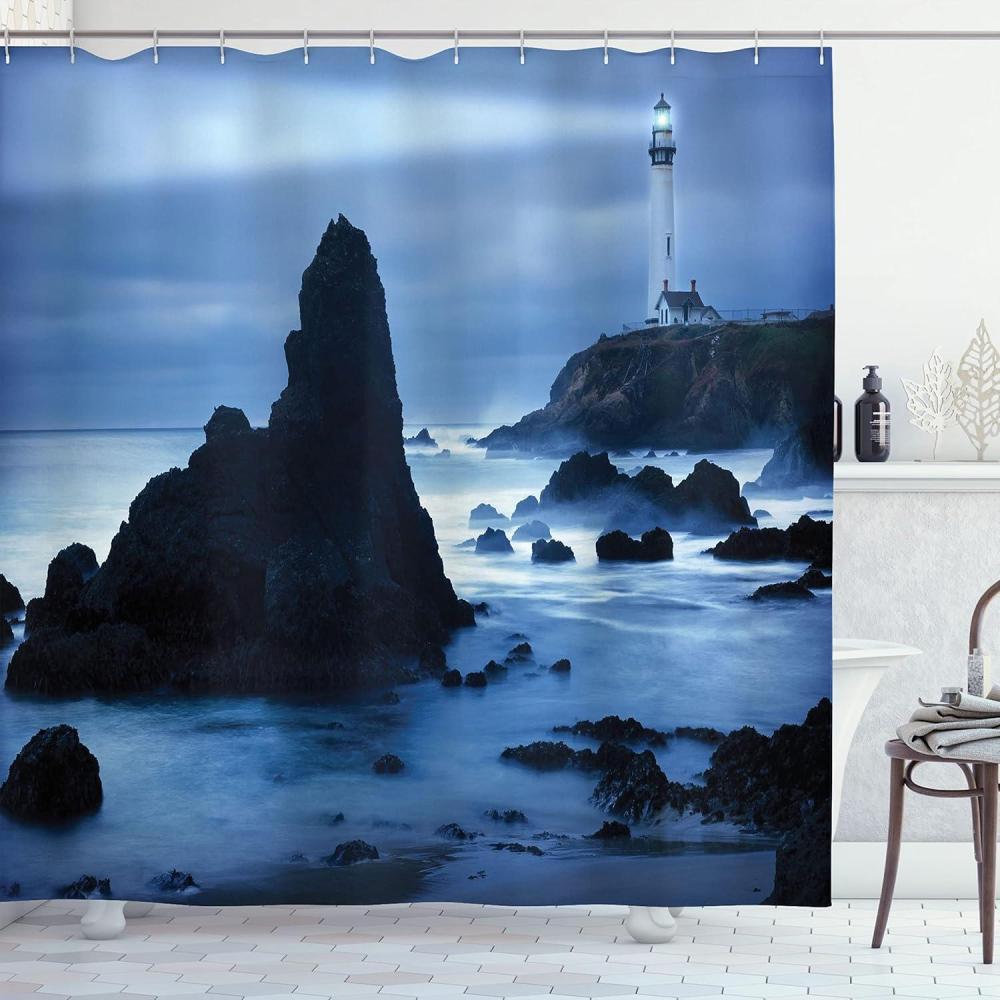 imageAmbesonne Sports Shower Curtain Cartoon Soccer Balls Showing Various Expressions Bored Laughing Happy Smiley Cloth Fabric Bathroom Decor Set with Hooks 69 W x 75 L White BlackDark Blue