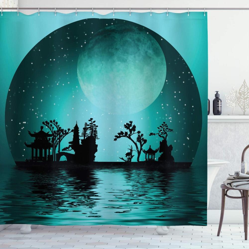 imageAmbesonne Sports Shower Curtain Cartoon Soccer Balls Showing Various Expressions Bored Laughing Happy Smiley Cloth Fabric Bathroom Decor Set with Hooks 69 W x 75 L White BlackBlack Aqua