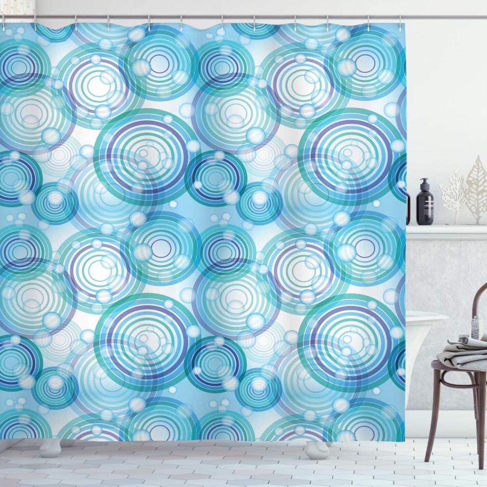 imageAmbesonne Sports Shower Curtain Cartoon Soccer Balls Showing Various Expressions Bored Laughing Happy Smiley Cloth Fabric Bathroom Decor Set with Hooks 69 W x 75 L White BlackMint Green