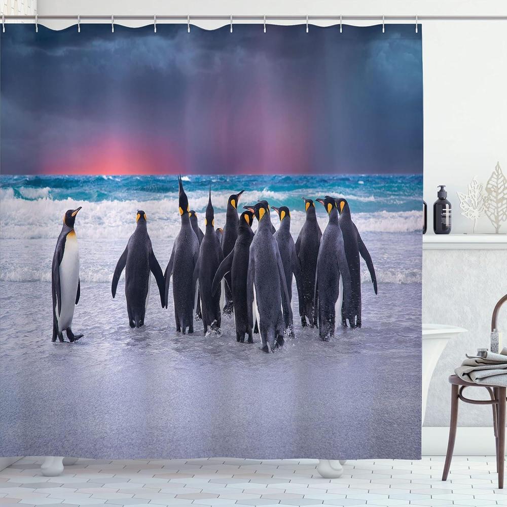 imageAmbesonne Sports Shower Curtain Cartoon Soccer Balls Showing Various Expressions Bored Laughing Happy Smiley Cloth Fabric Bathroom Decor Set with Hooks 69 W x 75 L White BlackBlue Pearl