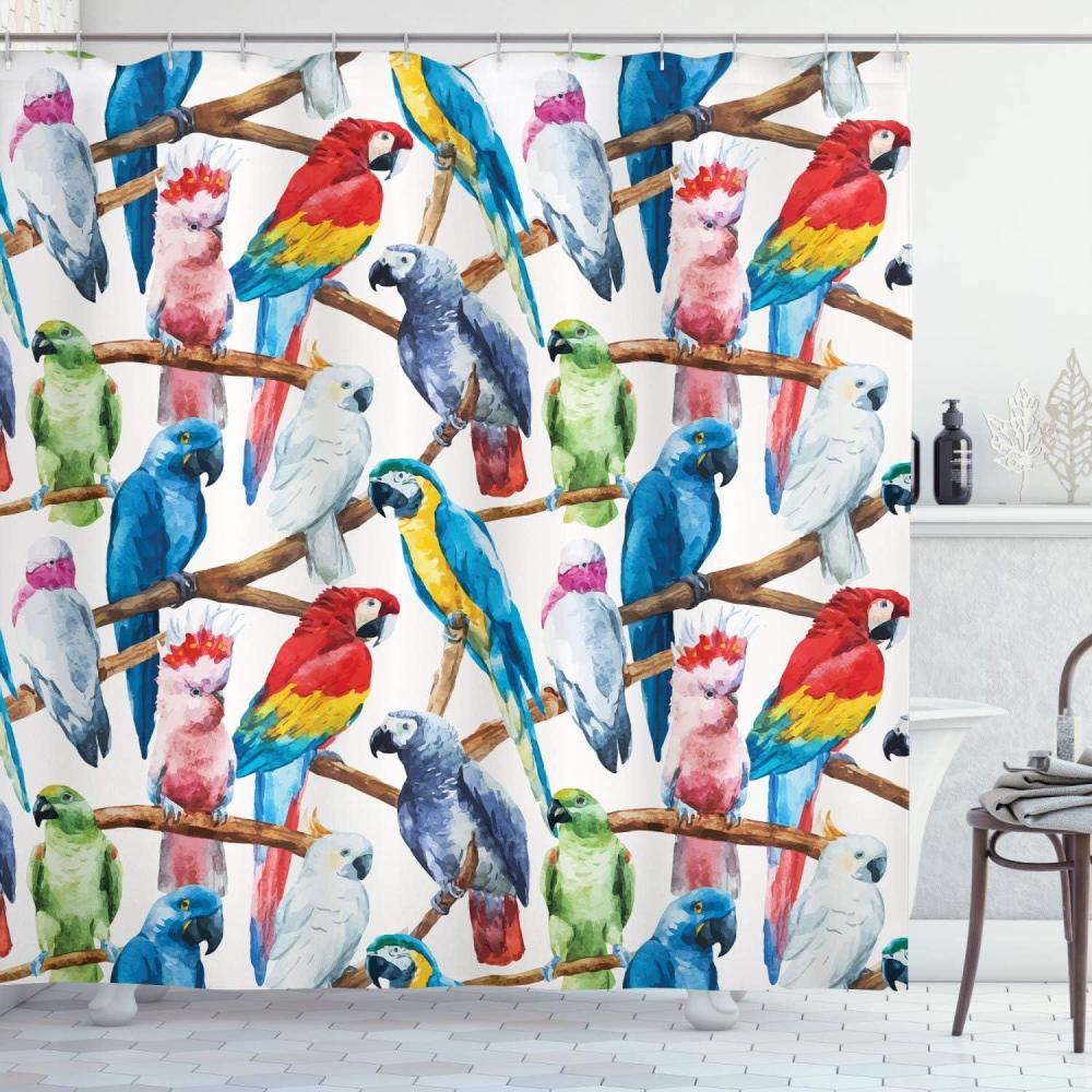 imageAmbesonne Sports Shower Curtain Cartoon Soccer Balls Showing Various Expressions Bored Laughing Happy Smiley Cloth Fabric Bathroom Decor Set with Hooks 69 W x 75 L White BlackCobalt Red