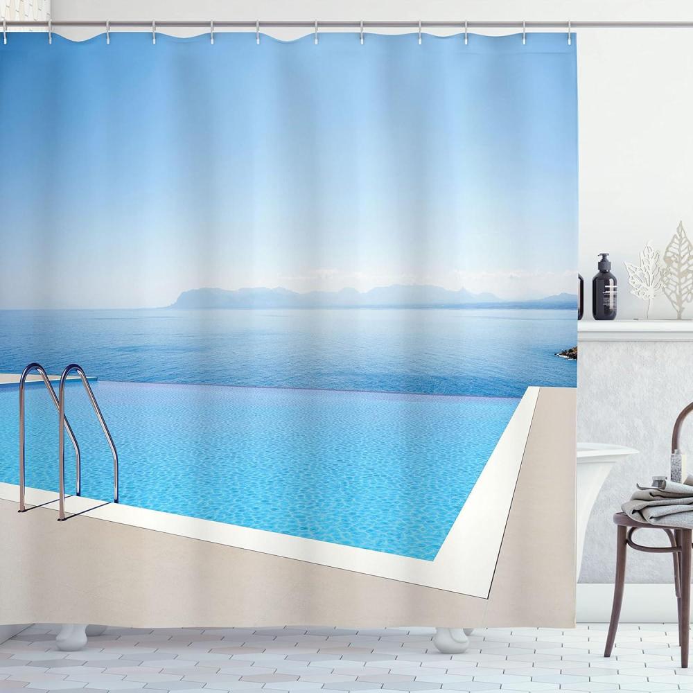 imageAmbesonne Sports Shower Curtain Cartoon Soccer Balls Showing Various Expressions Bored Laughing Happy Smiley Cloth Fabric Bathroom Decor Set with Hooks 69 W x 75 L White BlackBeige Blue