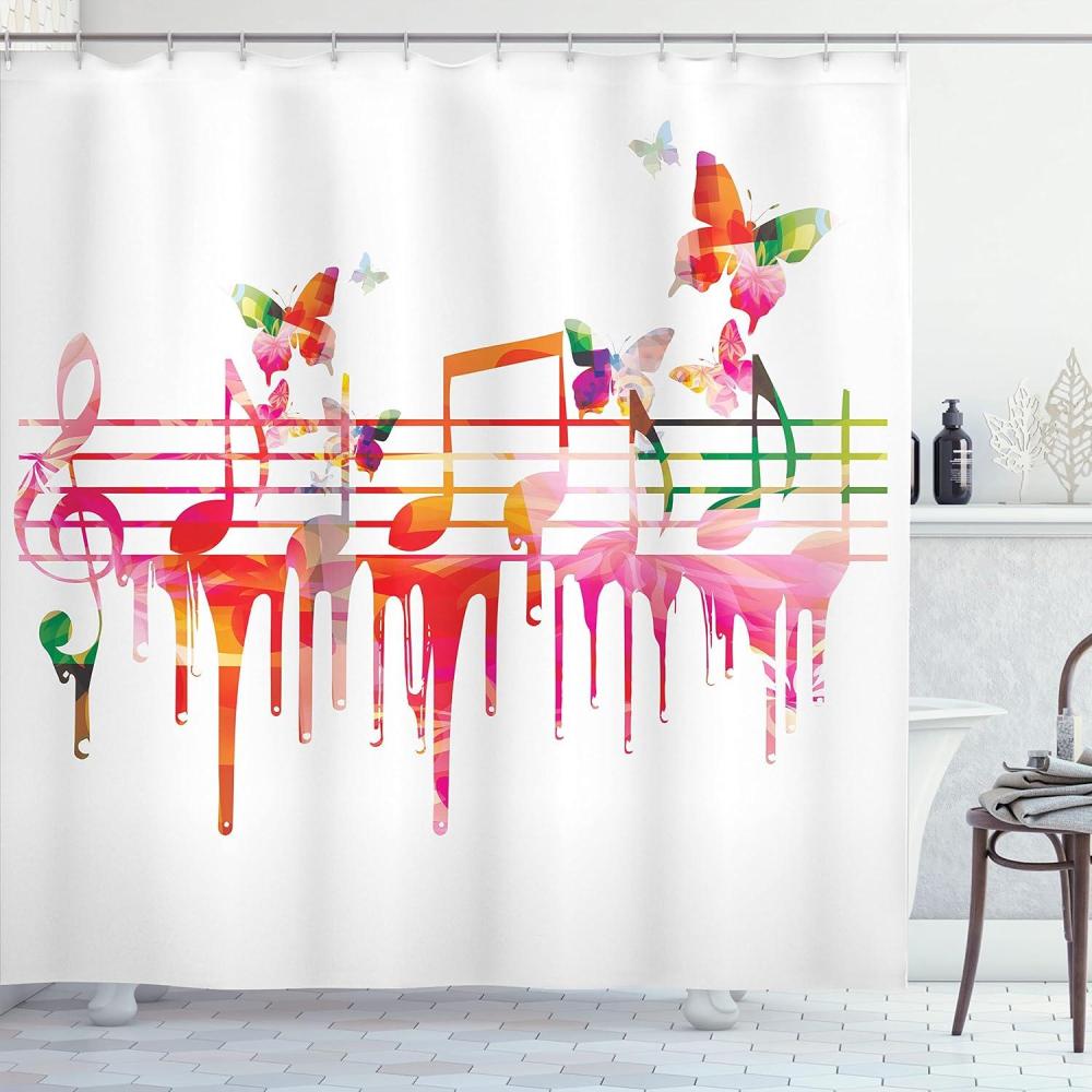 imageAmbesonne Sports Shower Curtain Cartoon Soccer Balls Showing Various Expressions Bored Laughing Happy Smiley Cloth Fabric Bathroom Decor Set with Hooks 69 W x 75 L White BlackMagenta Orange