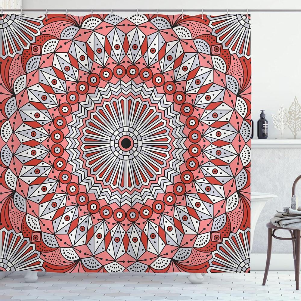 imageAmbesonne Sports Shower Curtain Cartoon Soccer Balls Showing Various Expressions Bored Laughing Happy Smiley Cloth Fabric Bathroom Decor Set with Hooks 69 W x 75 L White BlackGrey Coral
