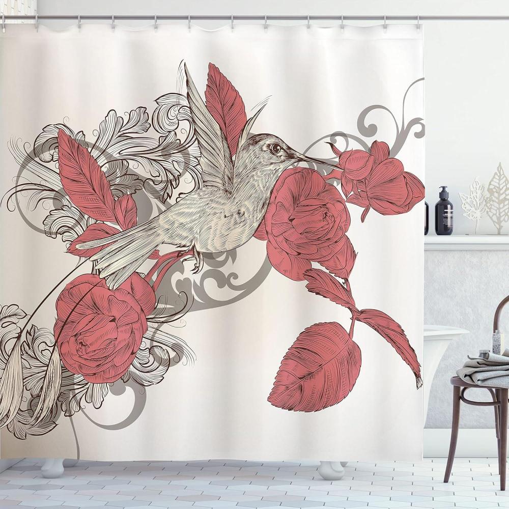imageAmbesonne Sports Shower Curtain Cartoon Soccer Balls Showing Various Expressions Bored Laughing Happy Smiley Cloth Fabric Bathroom Decor Set with Hooks 69 W x 75 L White BlackRuby Beige
