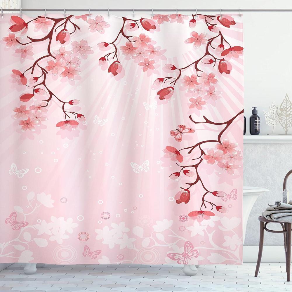 imageAmbesonne Sports Shower Curtain Cartoon Soccer Balls Showing Various Expressions Bored Laughing Happy Smiley Cloth Fabric Bathroom Decor Set with Hooks 69 W x 75 L White BlackPink Coral