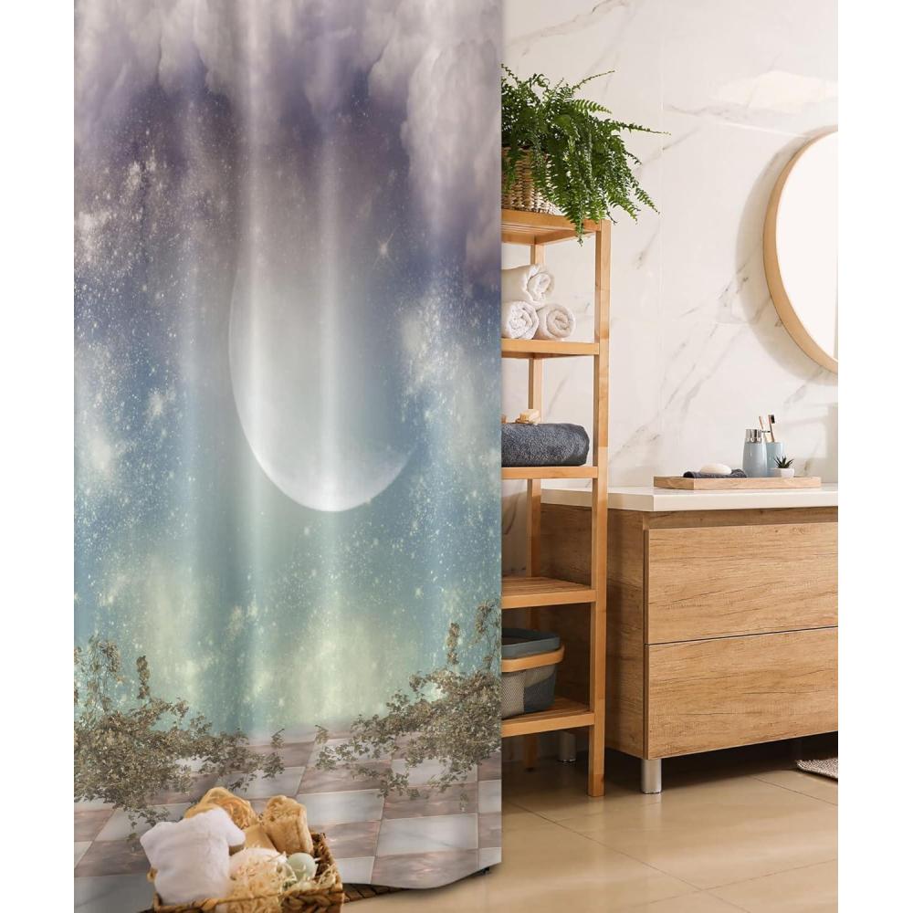 imageAmbesonne Sports Shower Curtain Cartoon Soccer Balls Showing Various Expressions Bored Laughing Happy Smiley Cloth Fabric Bathroom Decor Set with Hooks 69 W x 75 L White BlackTurquoise Purple