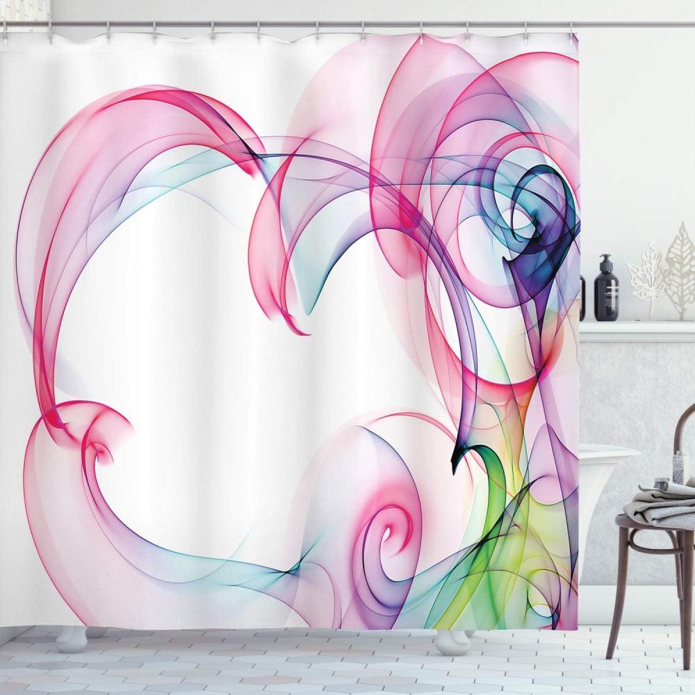 imageAmbesonne Sports Shower Curtain Cartoon Soccer Balls Showing Various Expressions Bored Laughing Happy Smiley Cloth Fabric Bathroom Decor Set with Hooks 69 W x 75 L White BlackGreen Pink