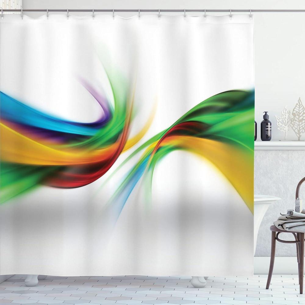 imageAmbesonne Sports Shower Curtain Cartoon Soccer Balls Showing Various Expressions Bored Laughing Happy Smiley Cloth Fabric Bathroom Decor Set with Hooks 69 W x 75 L White BlackMustard Green