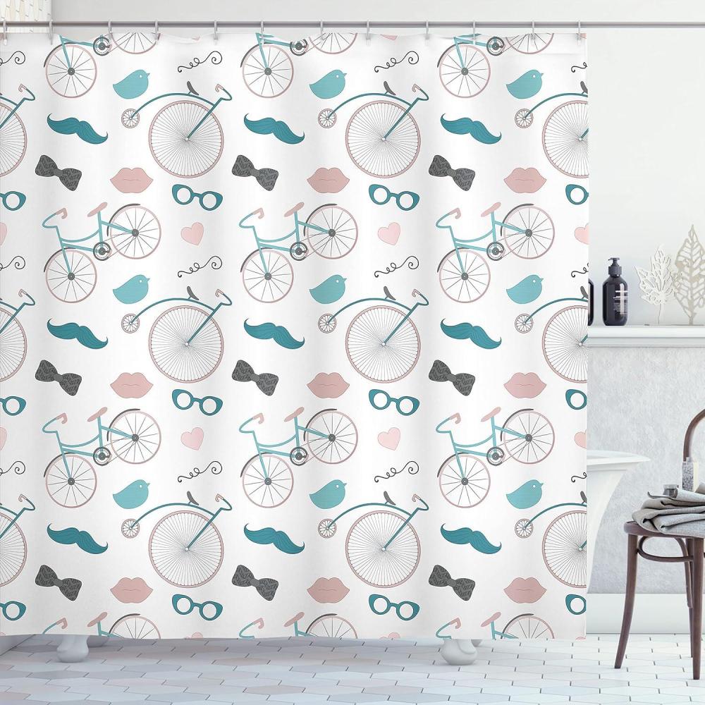 imageAmbesonne Sports Shower Curtain Cartoon Soccer Balls Showing Various Expressions Bored Laughing Happy Smiley Cloth Fabric Bathroom Decor Set with Hooks 69 W x 75 L White BlackMulti Color