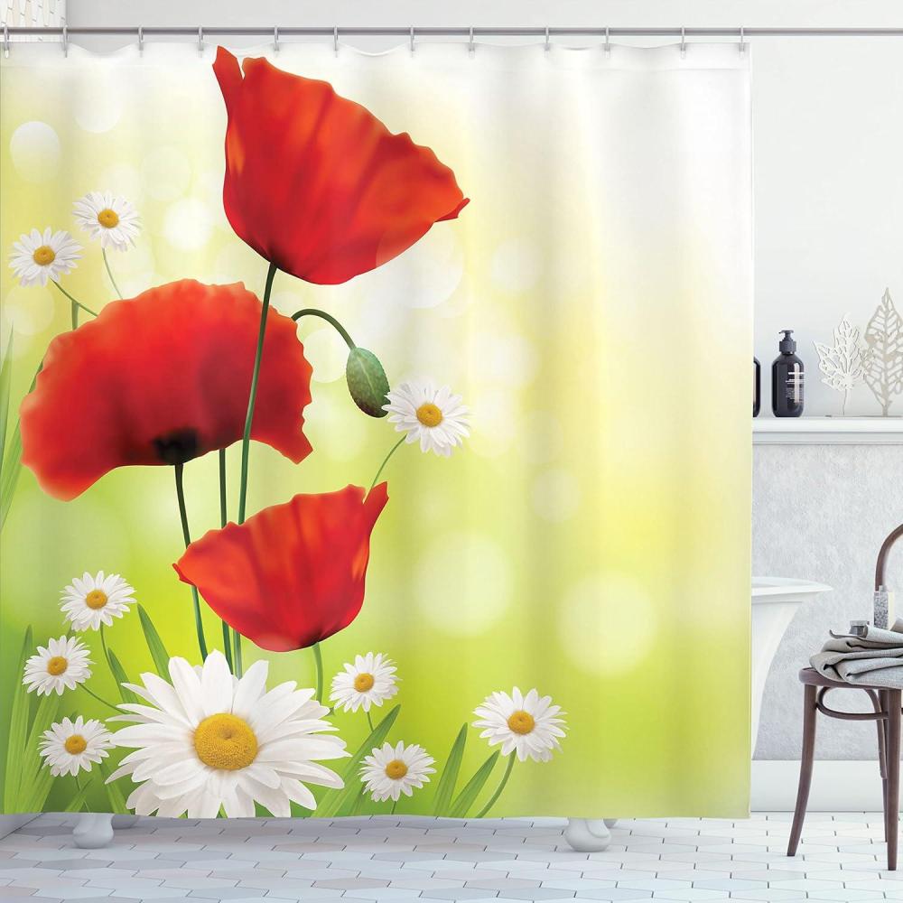 imageAmbesonne Sports Shower Curtain Cartoon Soccer Balls Showing Various Expressions Bored Laughing Happy Smiley Cloth Fabric Bathroom Decor Set with Hooks 69 W x 75 L White BlackApple Green