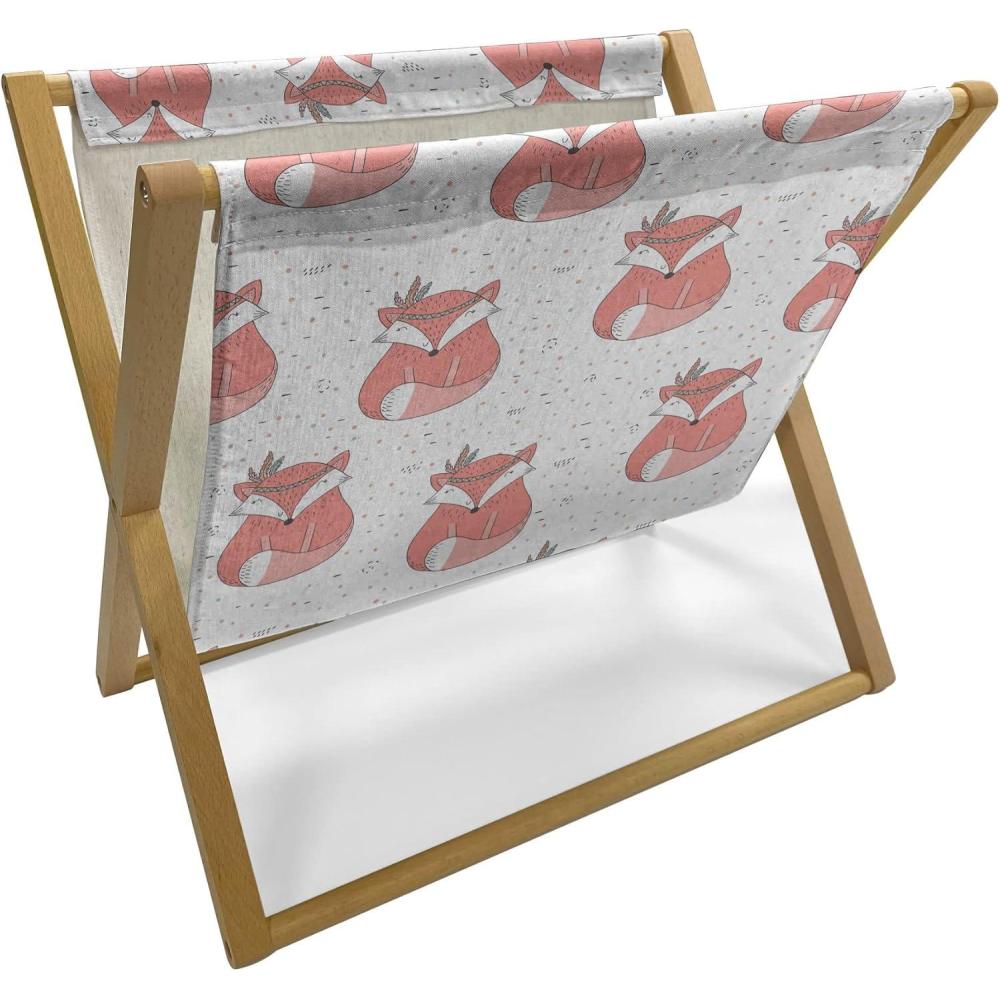 imageAmbesonne Tea Party Magazine and Book Holder Ornate Teacup and Pot with Romantic Roses Birds Valentines Day Themed Image Floor Rack Decor for Interior of Home amp Office 22 x 19 Pale Pink DustCoral Seafoam Black