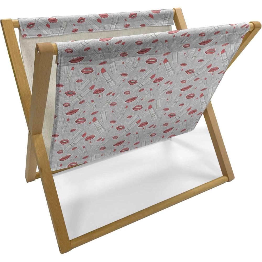 imageAmbesonne Teal Magazine and Book Holder Kittens Pink Hearts Animal Design with Valentines Inspirations Floor Rack Decor for Interior of Home amp Office 22 x 19 Teal Pink Dark BlueRed Grey