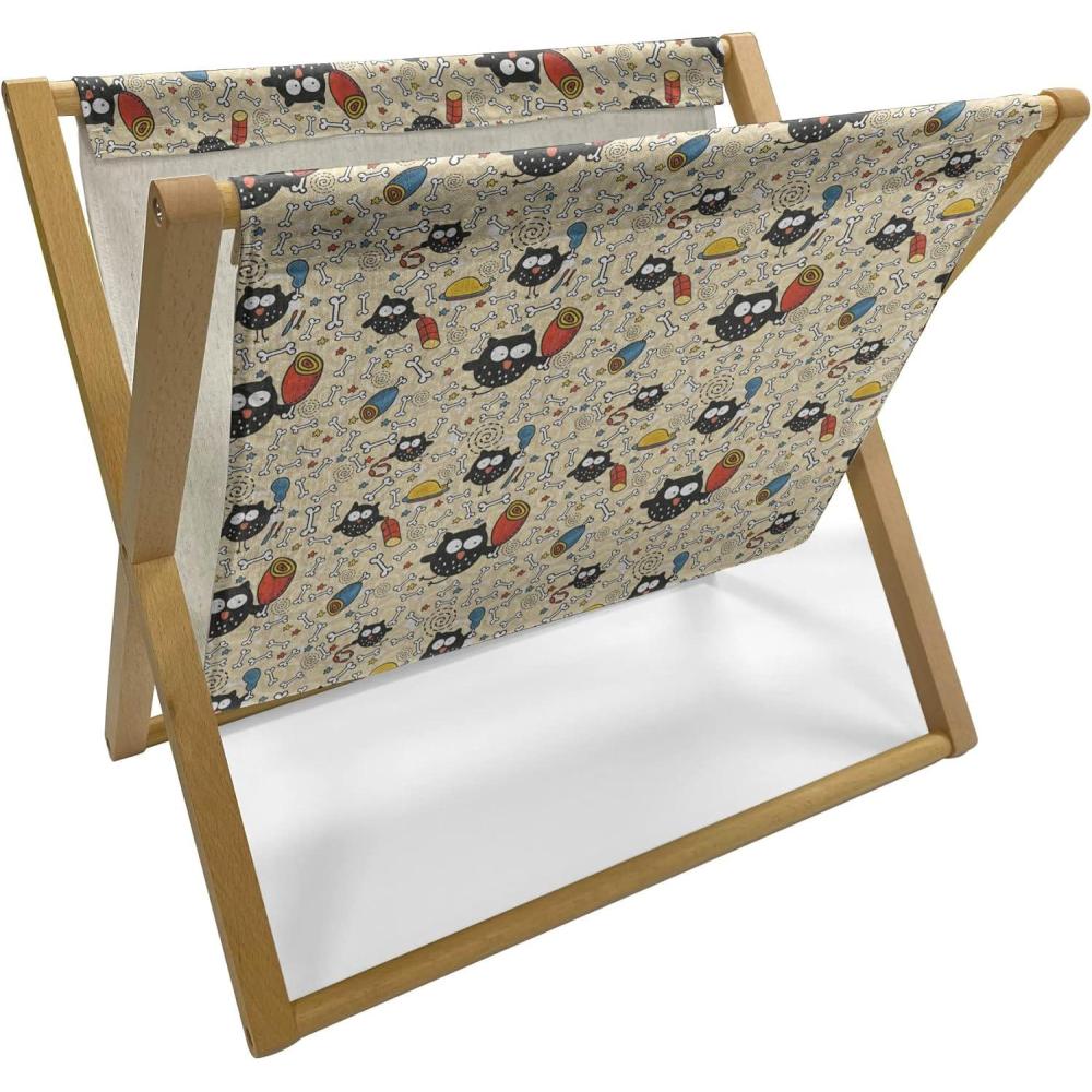 imageAmbesonne Teal Magazine and Book Holder Kittens Pink Hearts Animal Design with Valentines Inspirations Floor Rack Decor for Interior of Home amp Office 22 x 19 Teal Pink Dark BlueBlack Multicolor