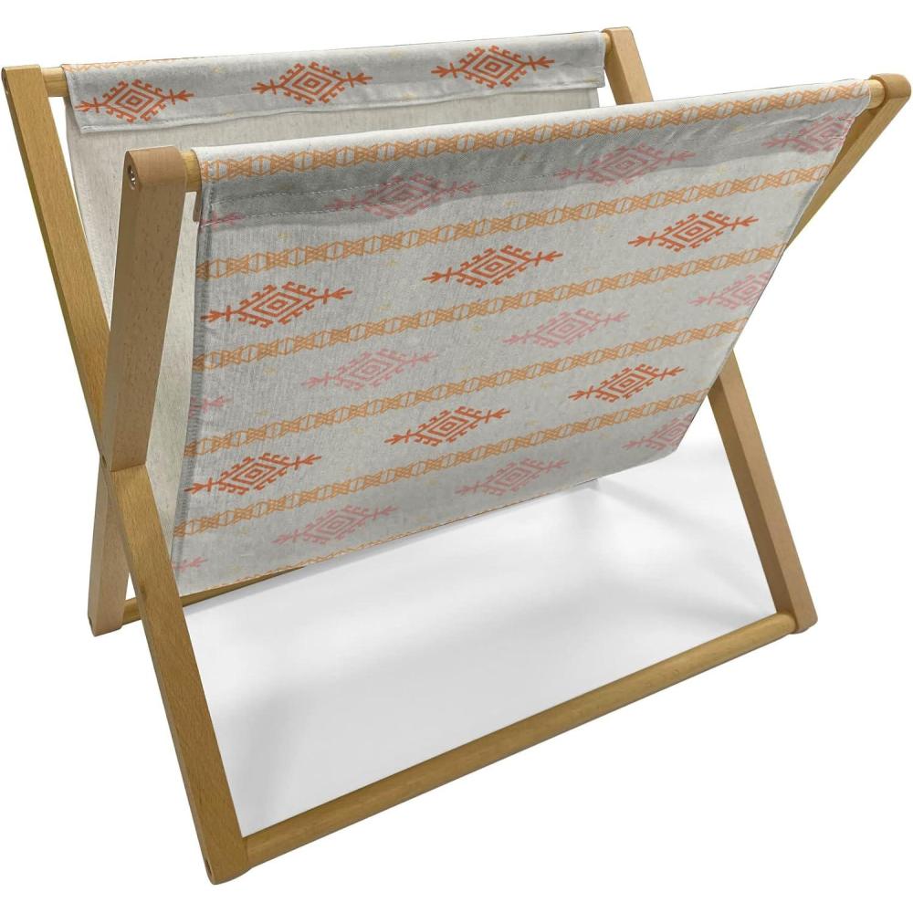 imageAmbesonne Valentines Day Magazine and Book Holder Continuous Pattern of Mini Hearts Romantic Tree Abstract Design Floor Rack Decor for Interior of Home amp Office 22 x 19 Pink and Pastel PinkCoconut Orange and Pink